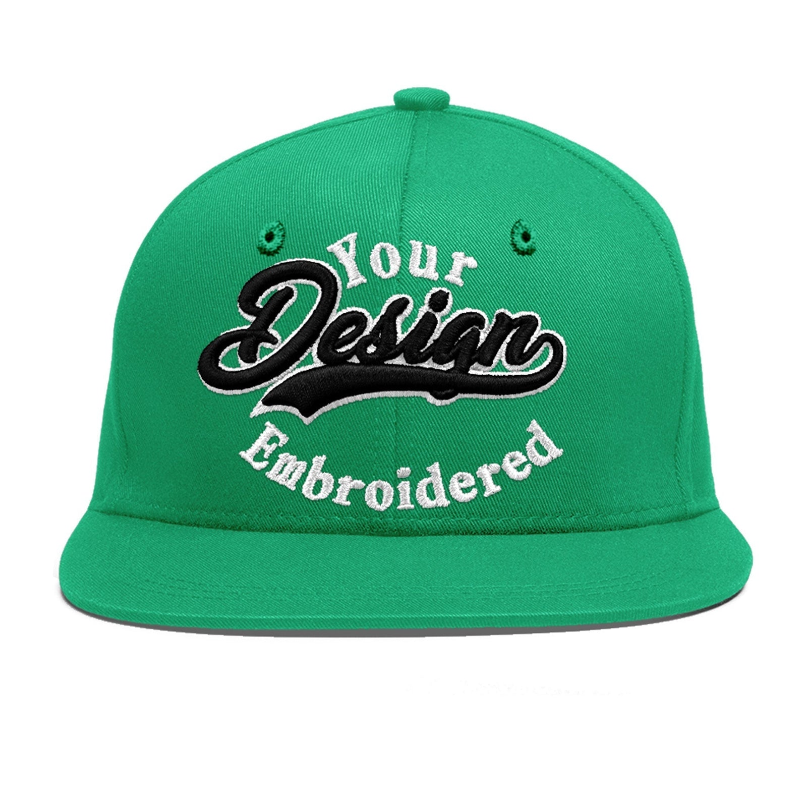 Custom Aqua 3D Puff Embroidery Flat Embroidery Casual Sport Baseball Cap