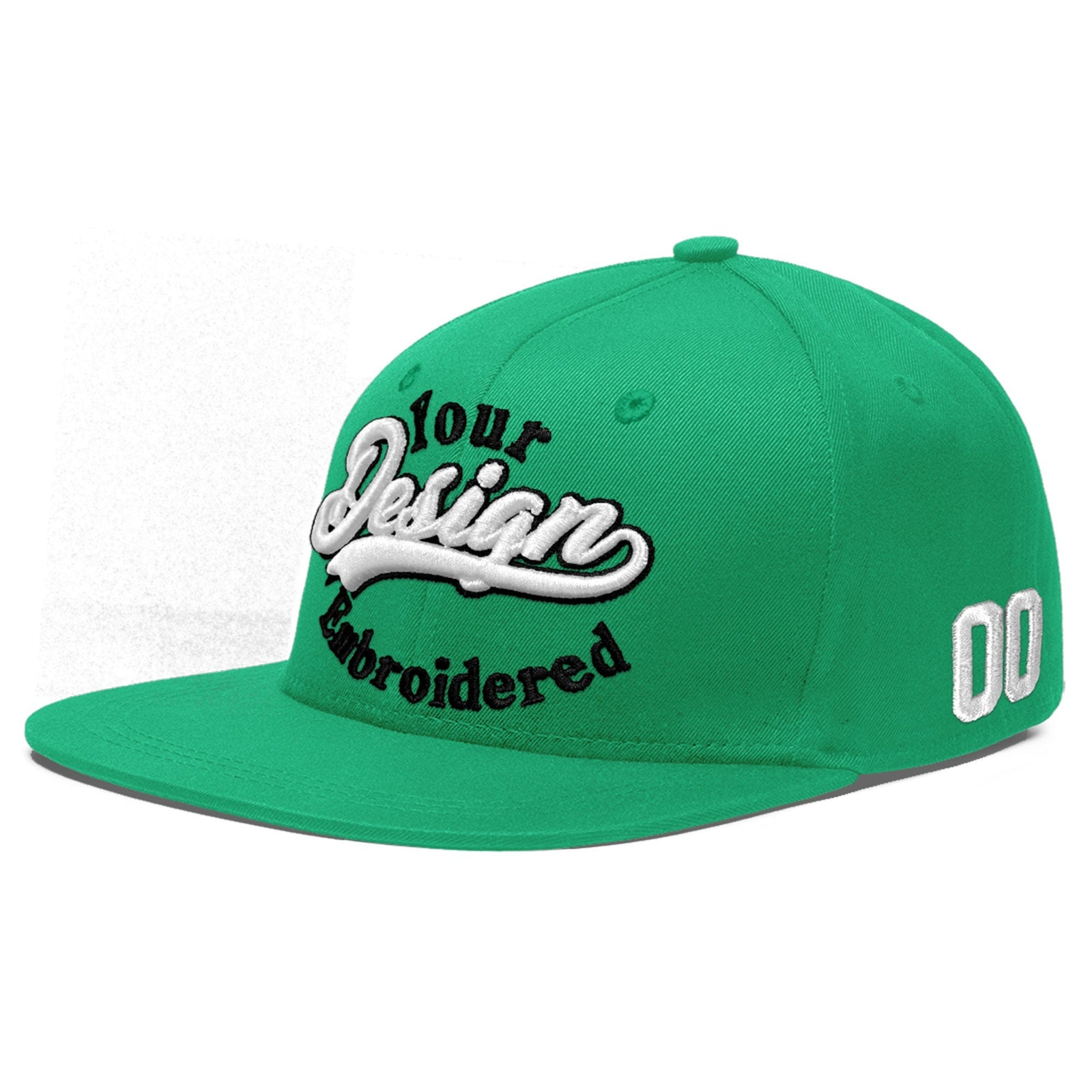 Custom Aqua 3D Puff Embroidery Flat Embroidery Casual Sport Baseball Cap