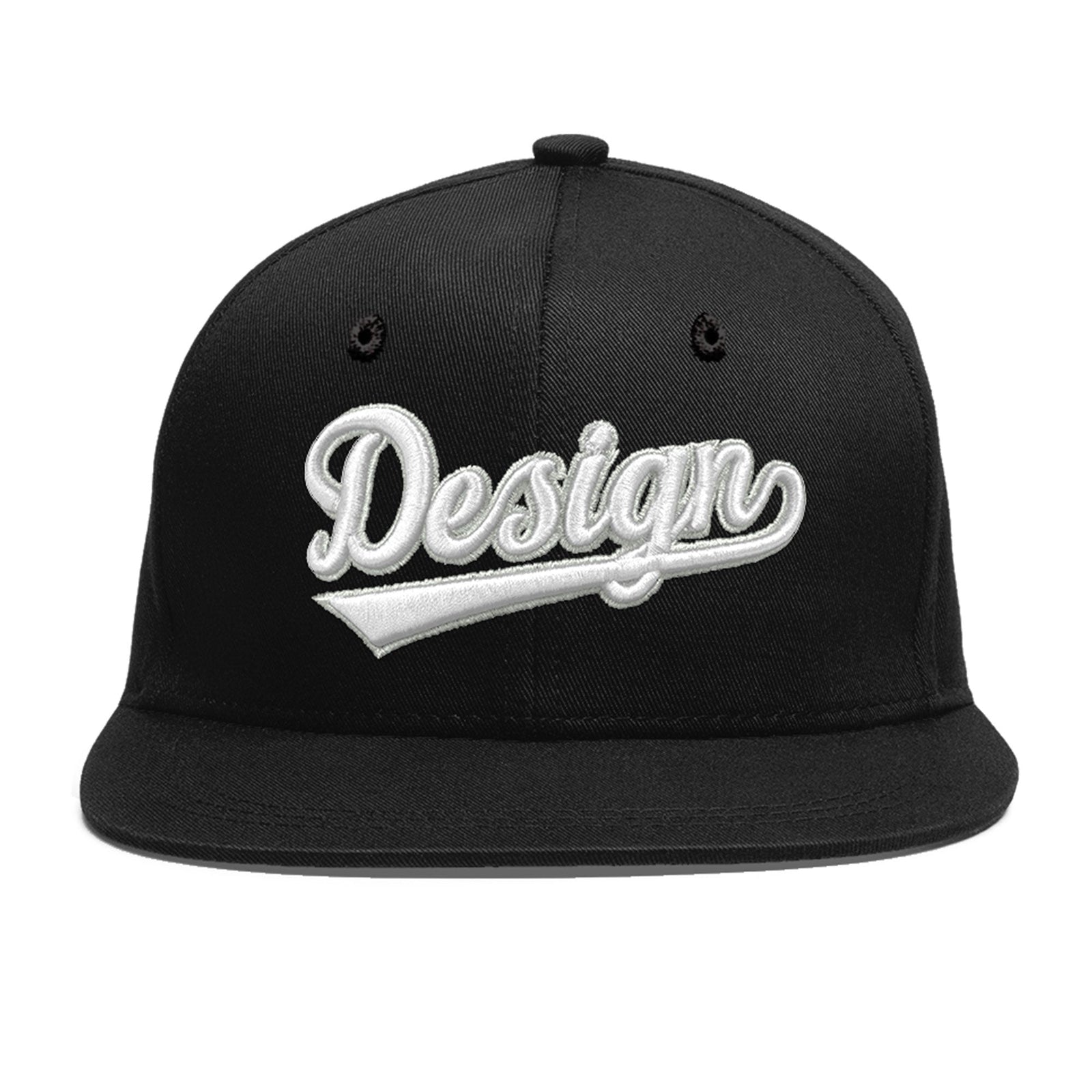 Custom Black 3D Puff Embroidery Flat Embroidery Casual Sport Baseball Cap