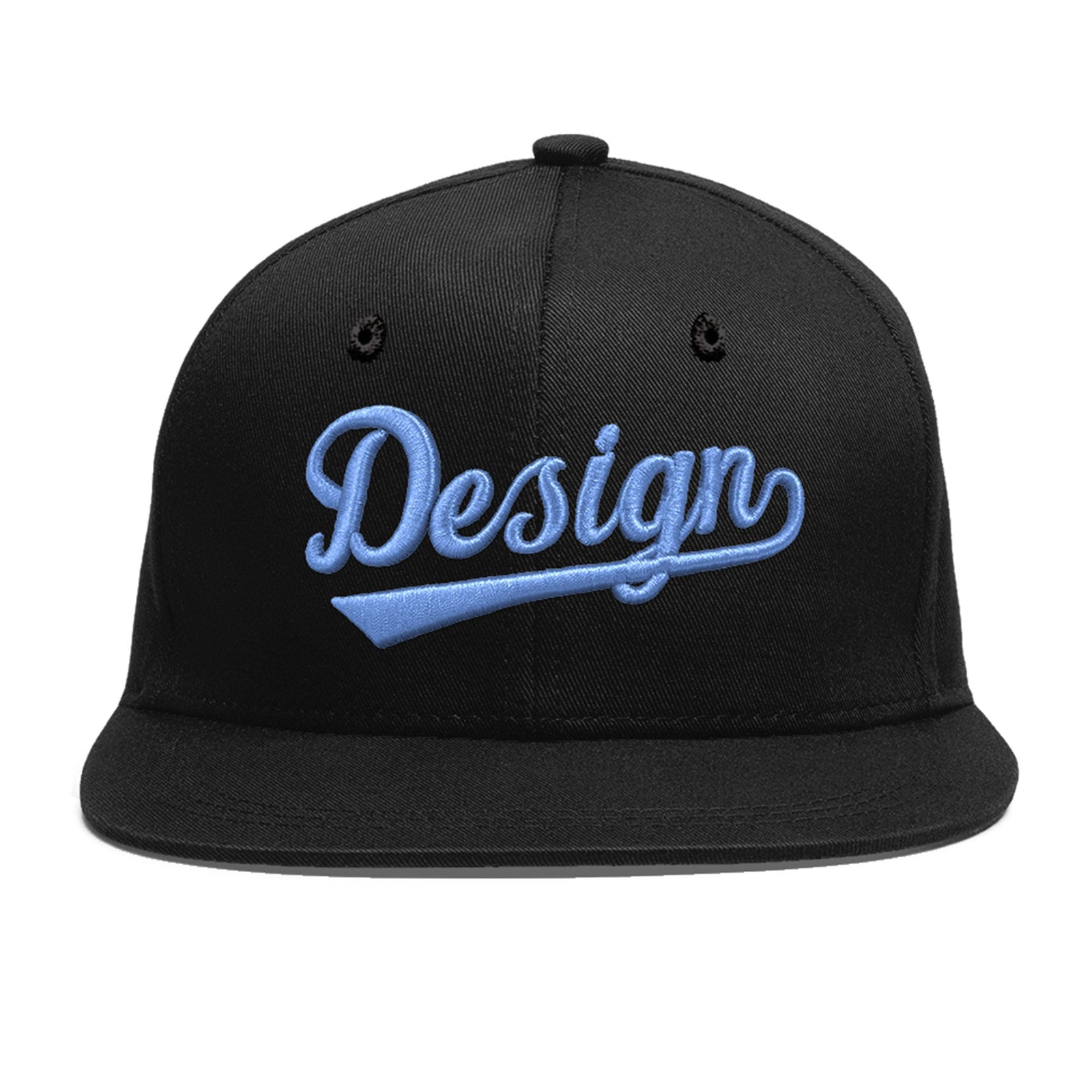 Custom Black 3D Puff Embroidery Flat Embroidery Casual Sport Baseball Cap