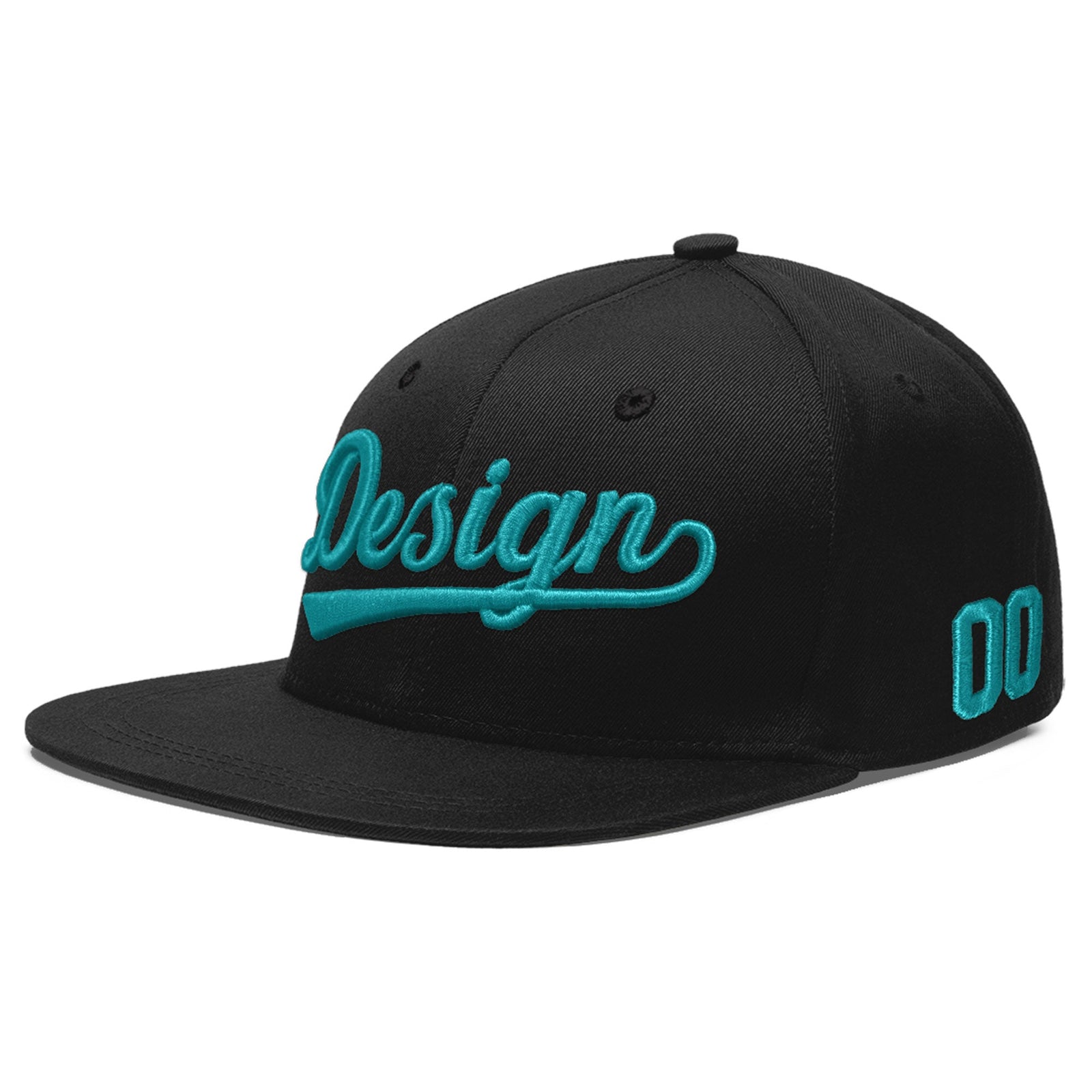 Custom Black 3D Puff Embroidery Flat Embroidery Casual Sport Baseball Cap
