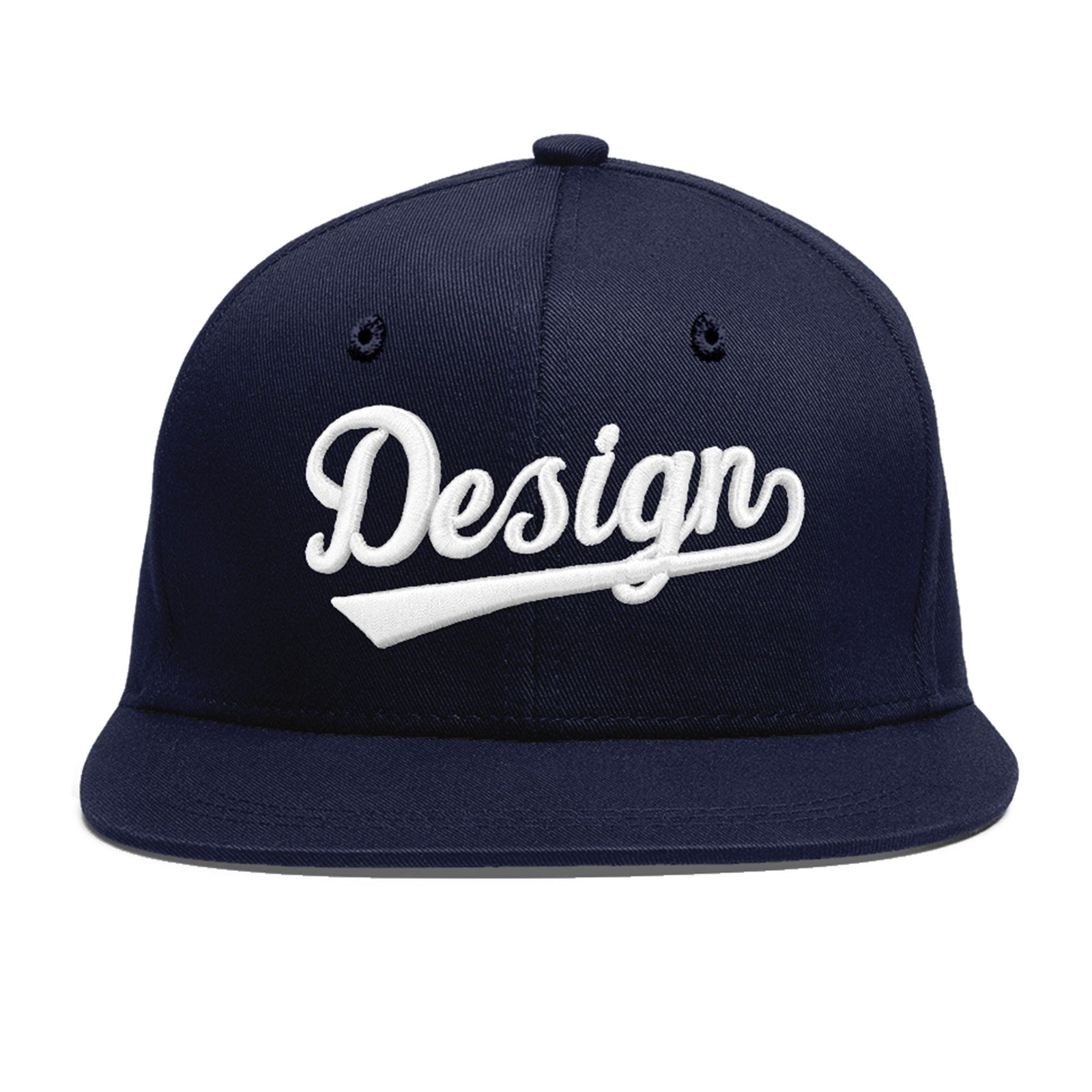 Custom Navy 3D Puff Embroidery Flat Embroidery Casual Sport Baseball Cap