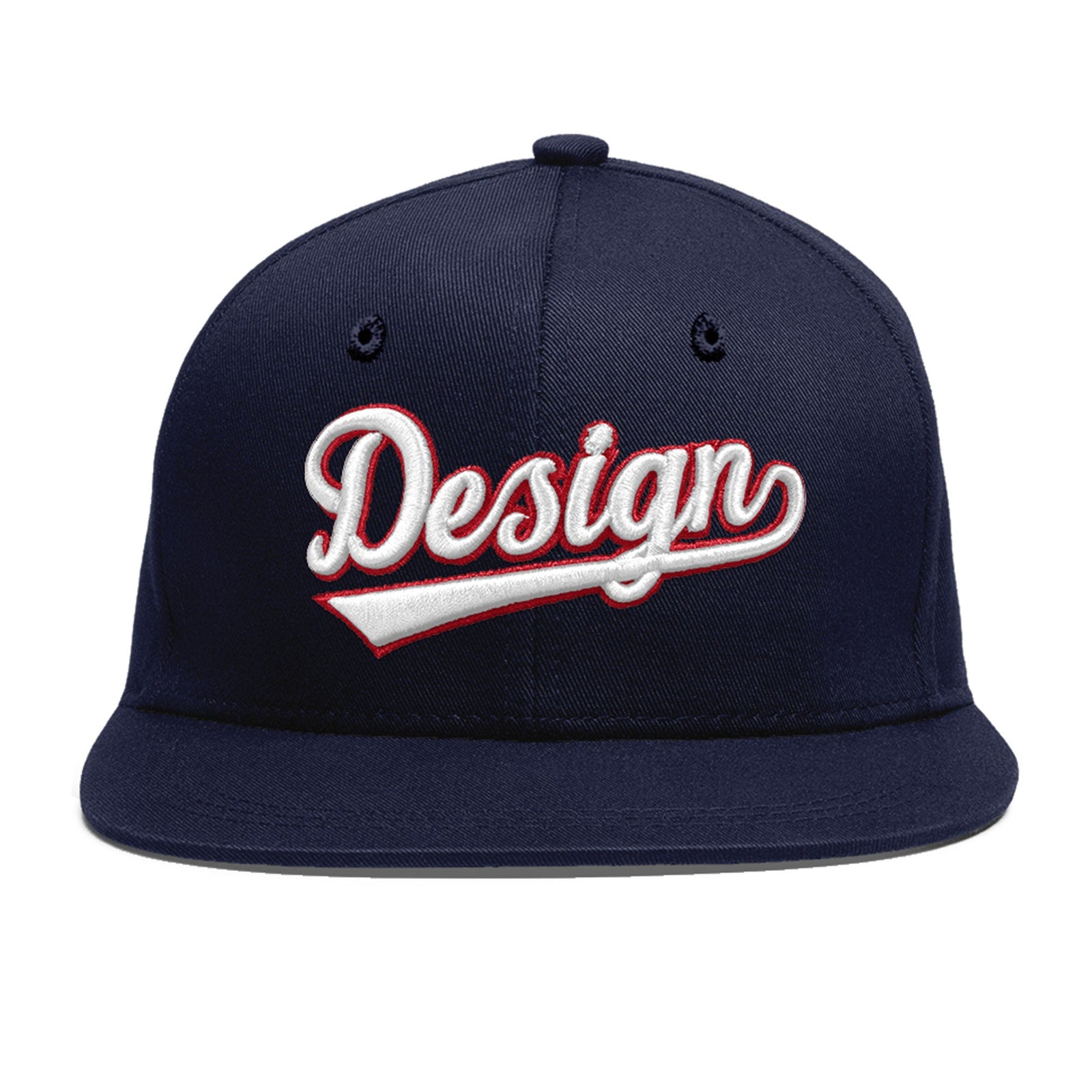 Custom Navy 3D Puff Embroidery Flat Embroidery Casual Sport Baseball Cap