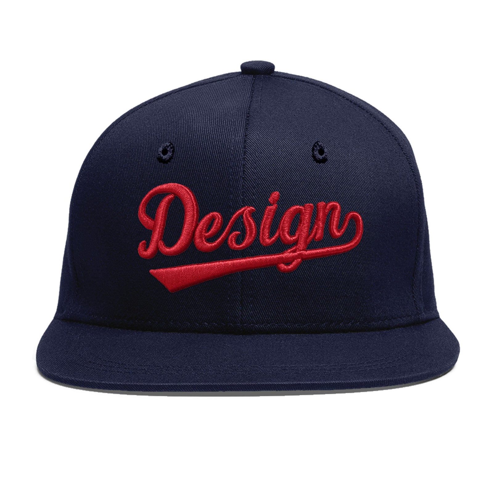 Custom Navy 3D Puff Embroidery Flat Embroidery Casual Sport Baseball Cap