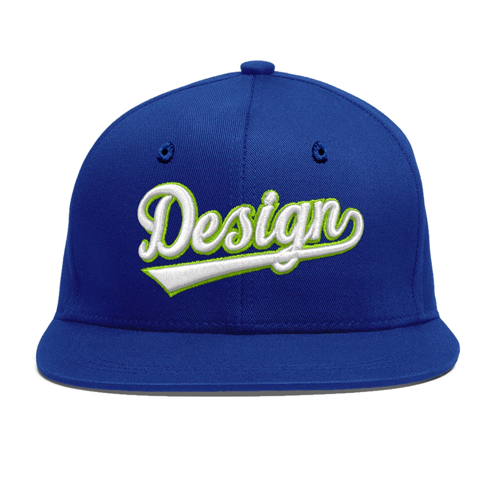 Custom Royal 3D Puff Embroidery Flat Embroidery Casual Sport Baseball Cap