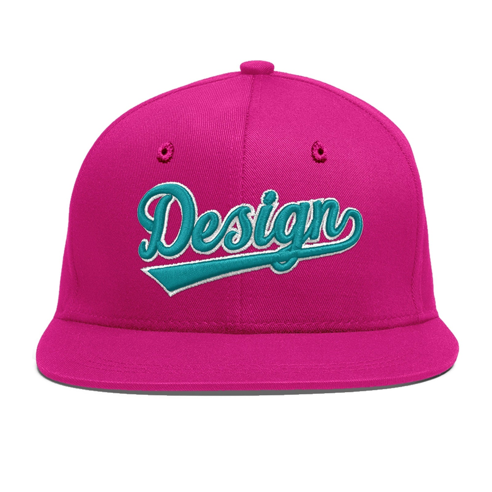 Custom Rose Red 3D Puff Embroidery Flat Embroidery Casual Sport Baseball Cap