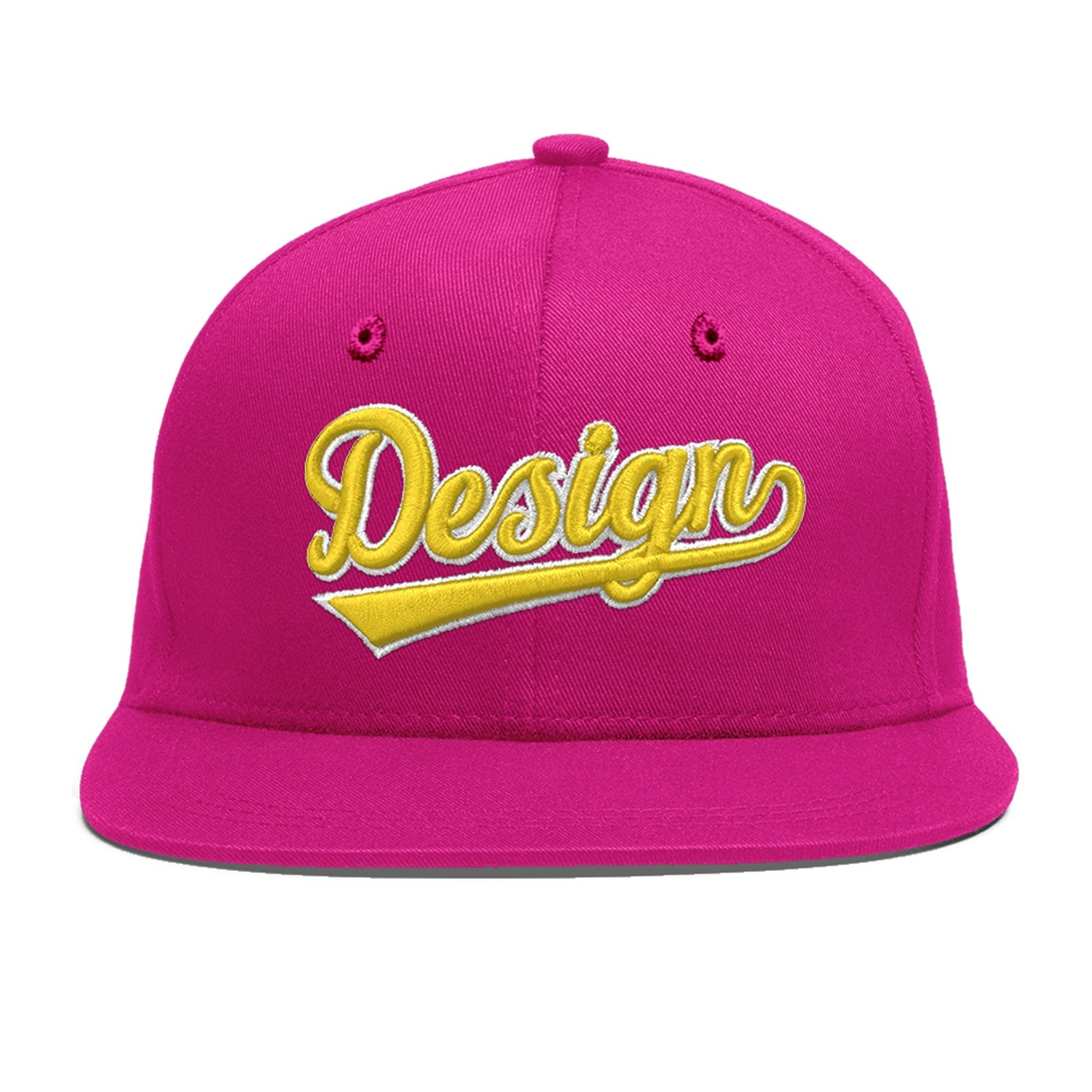 Custom Rose Red 3D Puff Embroidery Flat Embroidery Casual Sport Baseball Cap