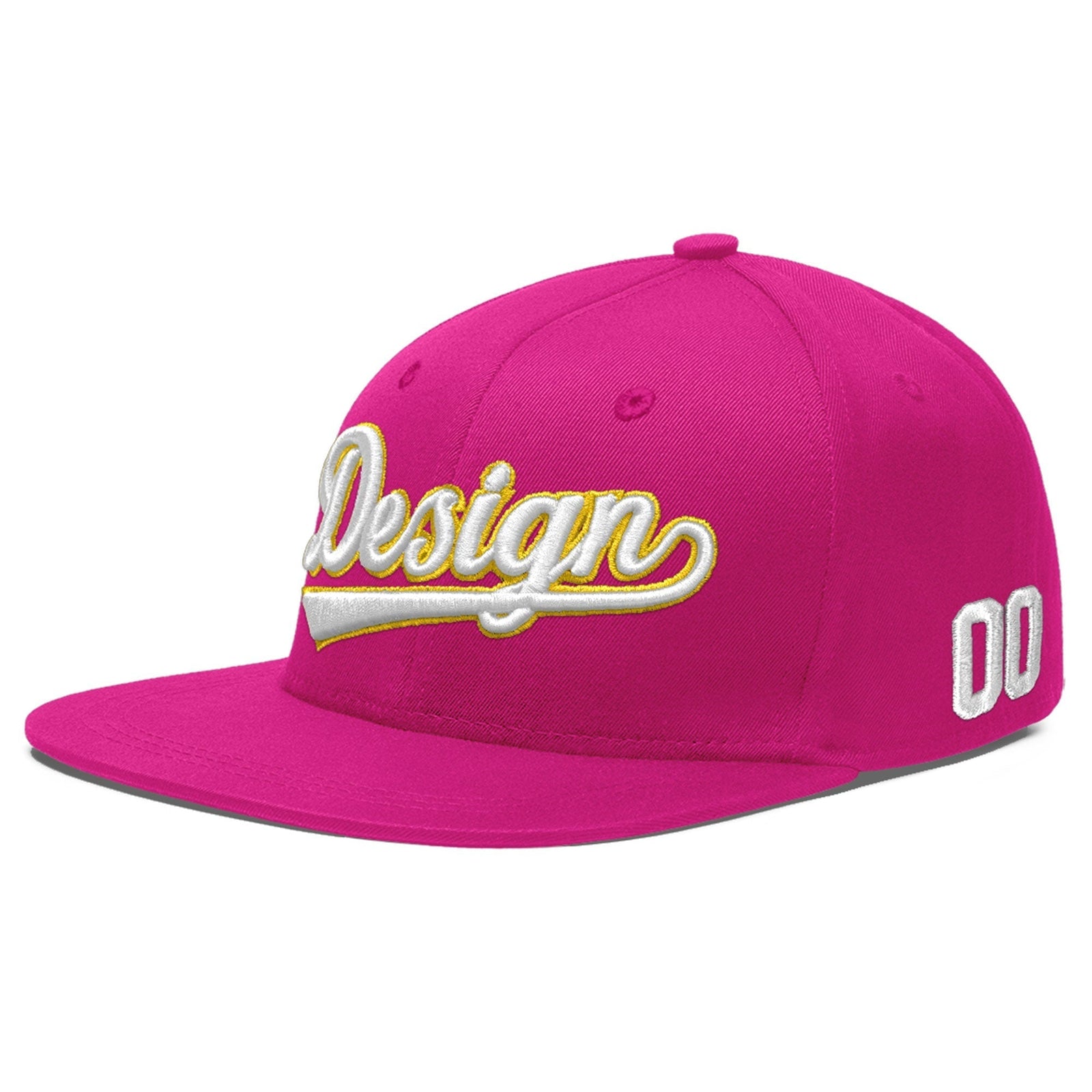 Custom Rose Red 3D Puff Embroidery Flat Embroidery Casual Sport Baseball Cap