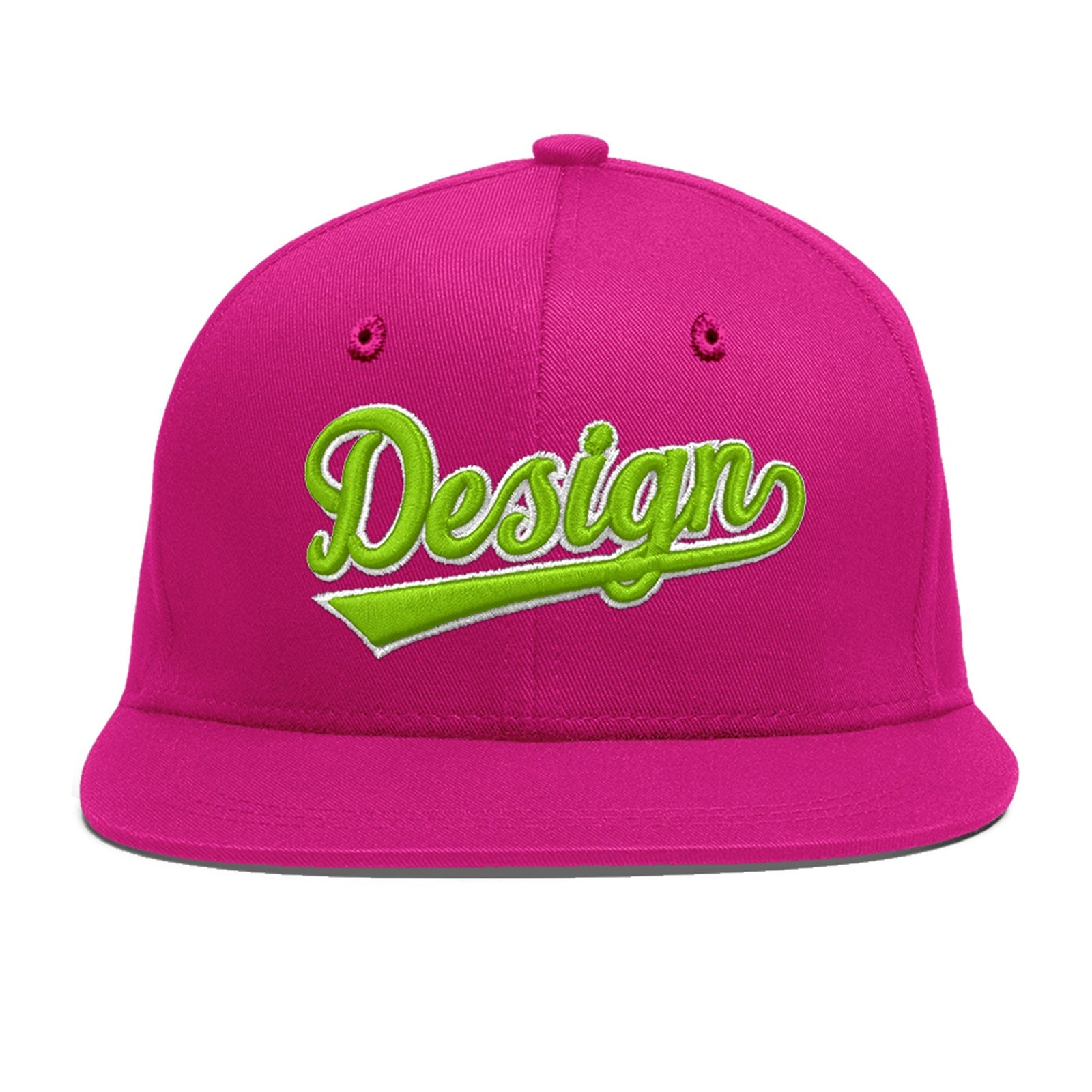 Custom Rose Red 3D Puff Embroidery Flat Embroidery Casual Sport Baseball Cap