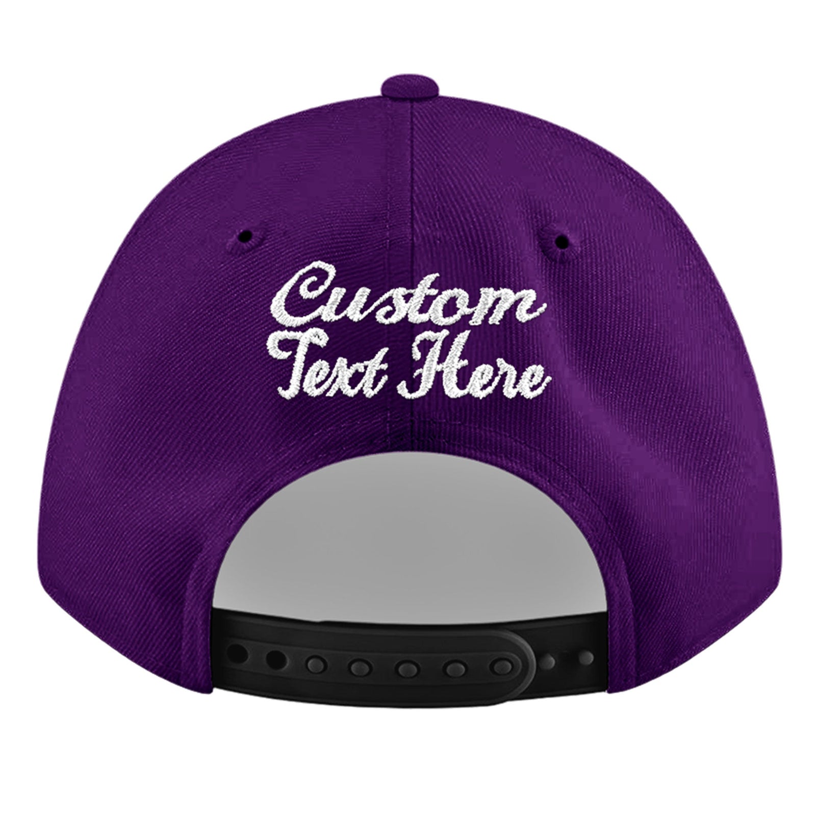 Custom Purple 3D Puff Embroidery Flat Embroidery Casual Sport Baseball Cap