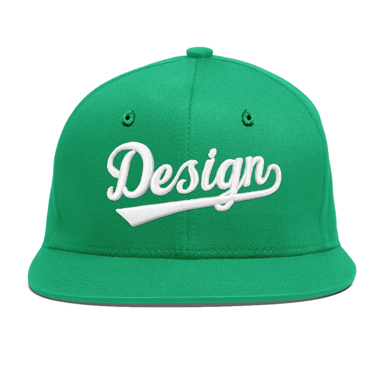 Custom Aqua 3D Puff Embroidery Flat Embroidery Casual Sport Baseball Cap