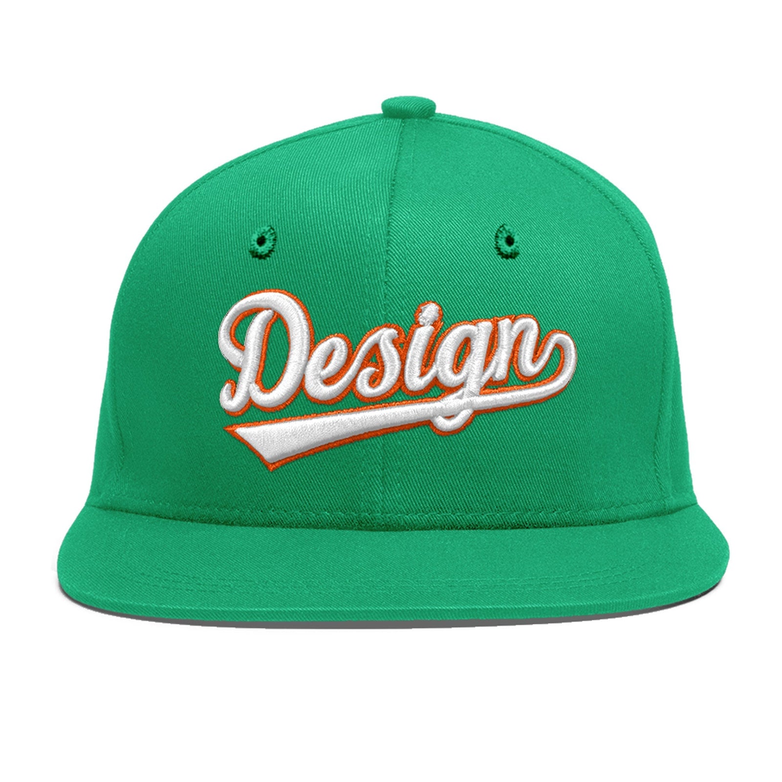 Custom Aqua 3D Puff Embroidery Flat Embroidery Casual Sport Baseball Cap