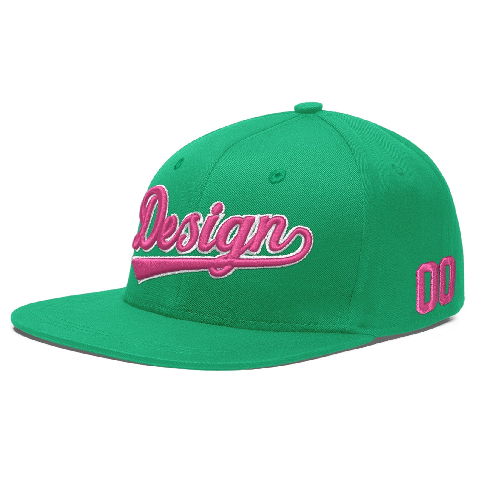 Custom Aqua 3D Puff Embroidery Flat Embroidery Casual Sport Baseball Cap
