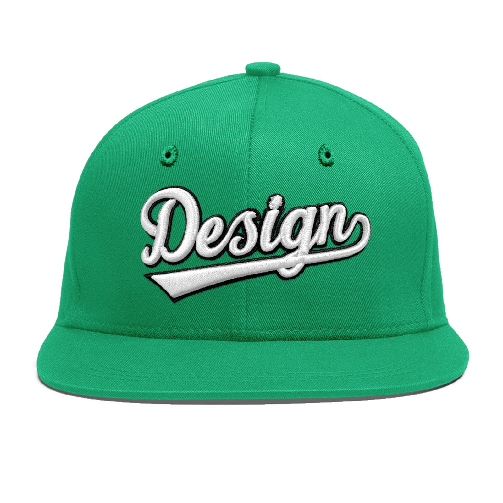 Custom Aqua 3D Puff Embroidery Flat Embroidery Casual Sport Baseball Cap