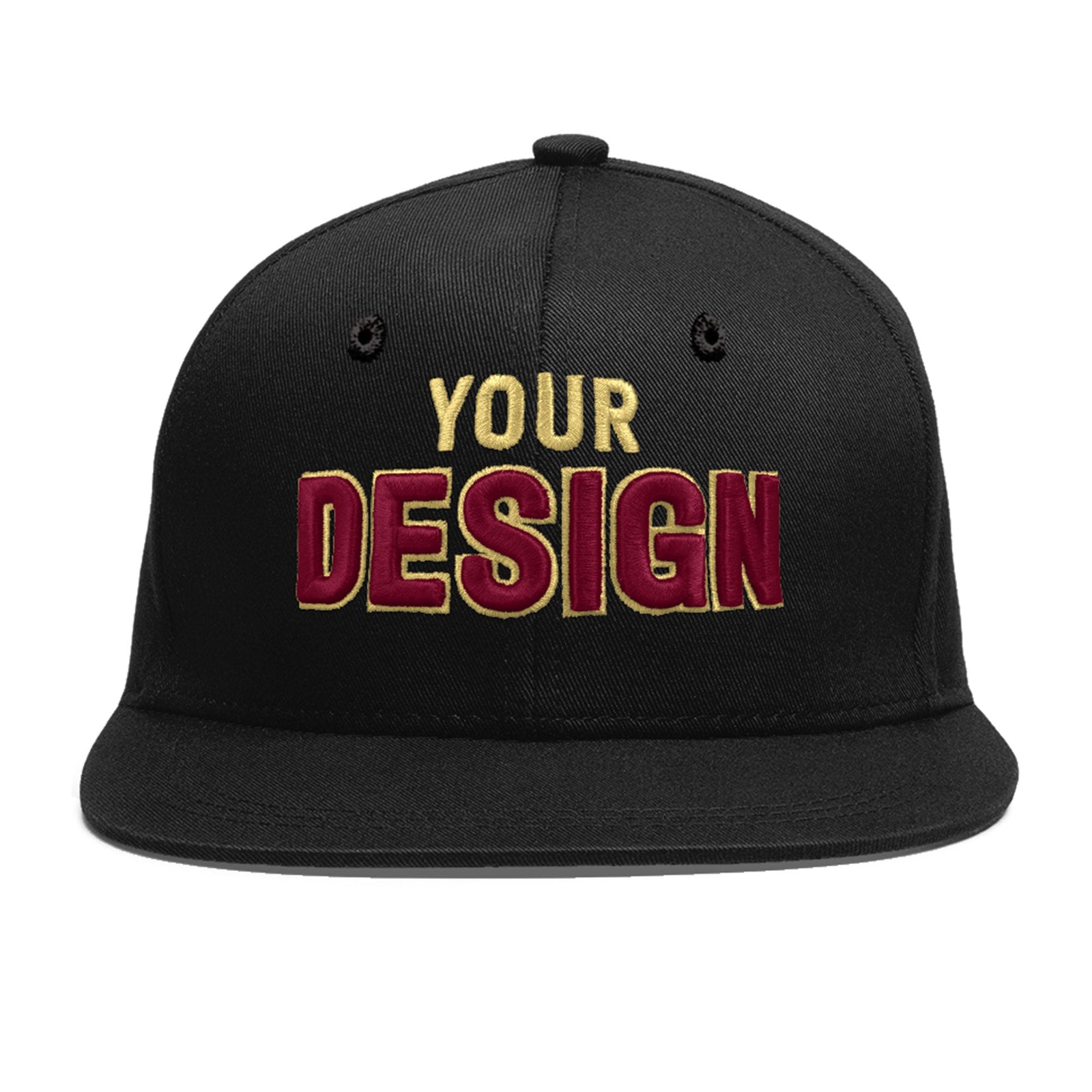 Custom Black 3D Puff Embroidery Flat Embroidery Casual Sport Baseball Cap