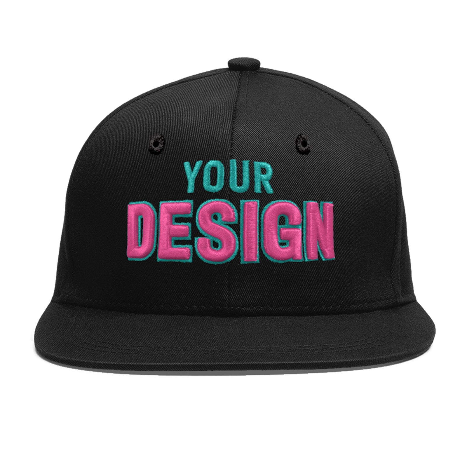 Custom Black 3D Puff Embroidery Flat Embroidery Casual Sport Baseball Cap