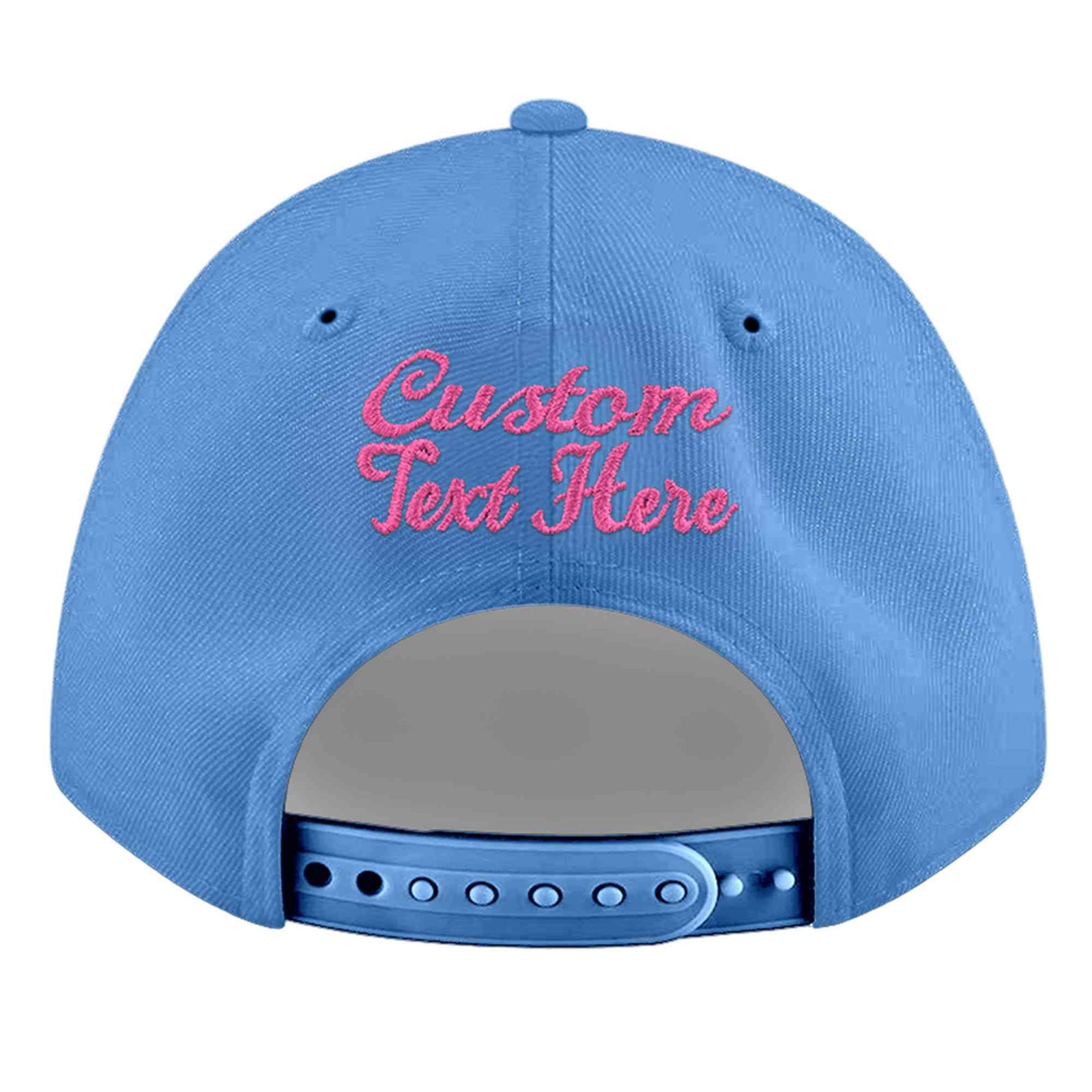 Custom Light Blue 3D Puff Embroidery Flat Embroidery Casual Sport Baseball Cap