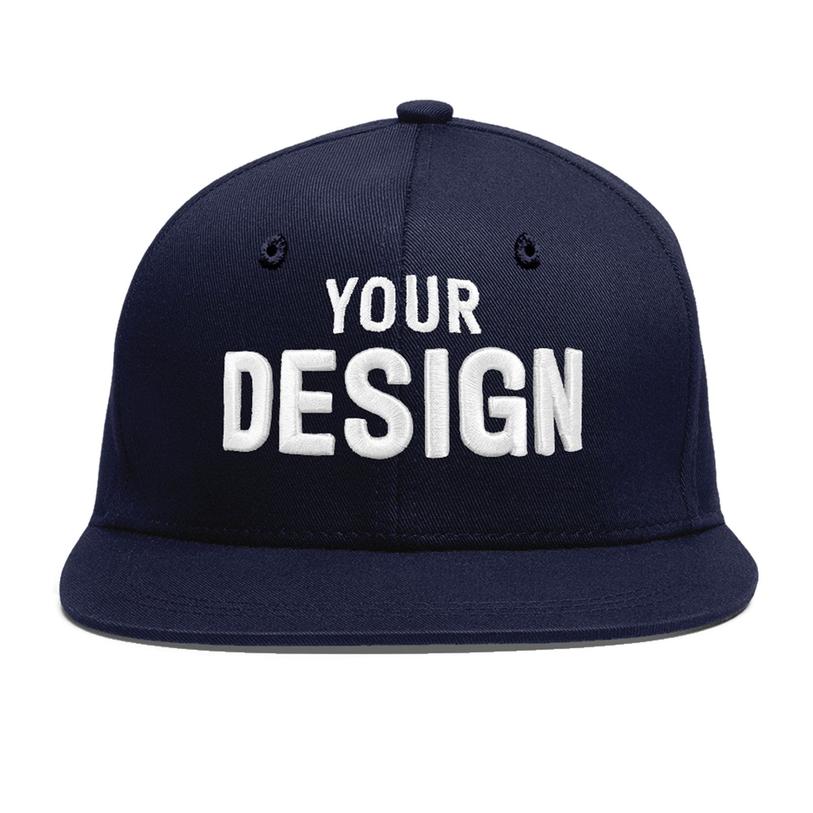 Custom Navy 3D Puff Embroidery Flat Embroidery Casual Sport Baseball Cap