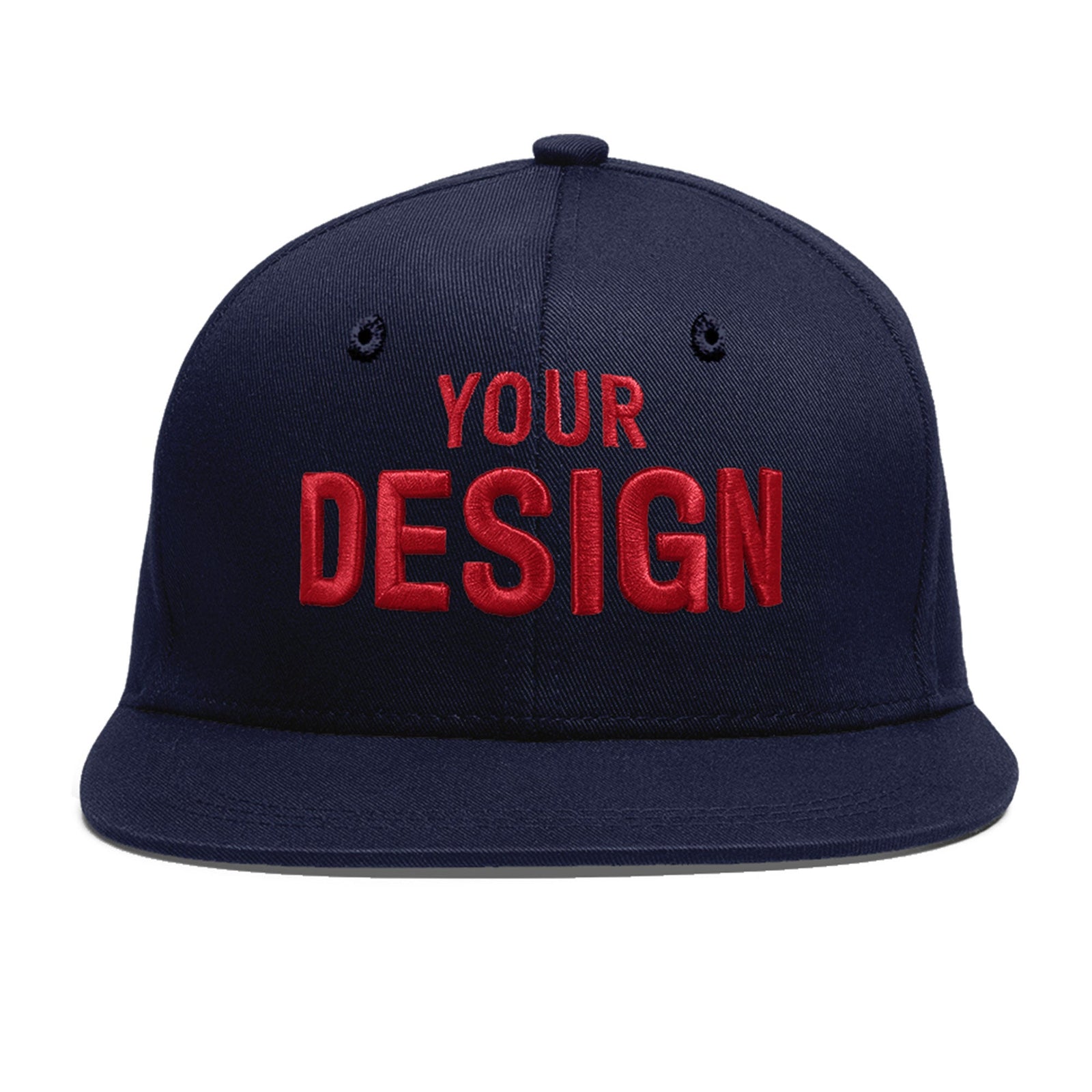 Custom Navy 3D Puff Embroidery Flat Embroidery Casual Sport Baseball Cap