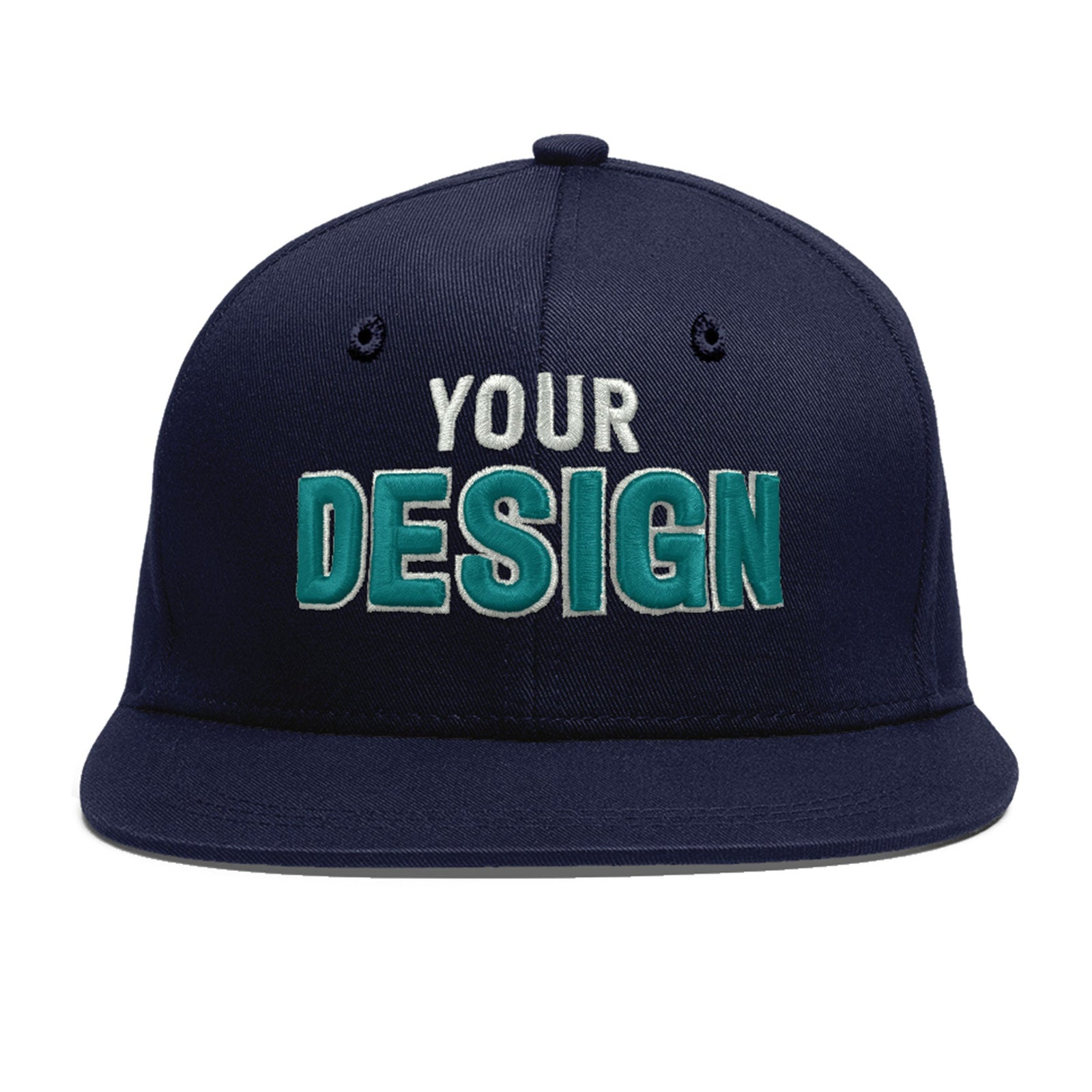 Custom Navy 3D Puff Embroidery Flat Embroidery Casual Sport Baseball Cap
