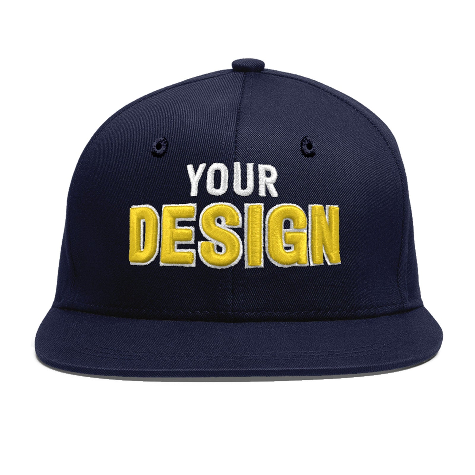 Custom Navy 3D Puff Embroidery Flat Embroidery Casual Sport Baseball Cap