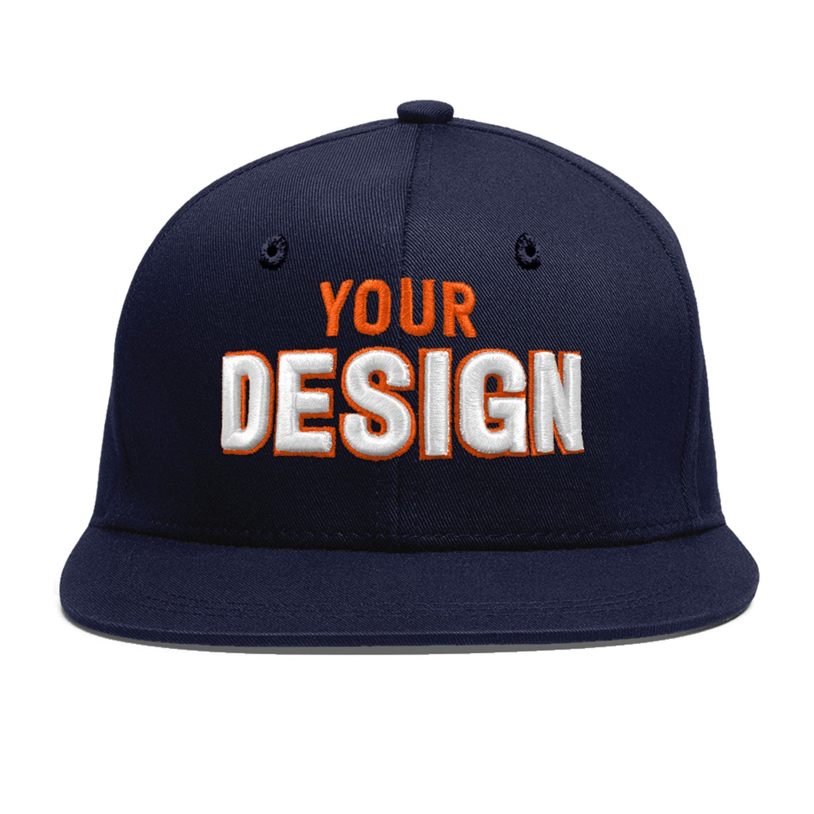 Custom Navy 3D Puff Embroidery Flat Embroidery Casual Sport Baseball Cap