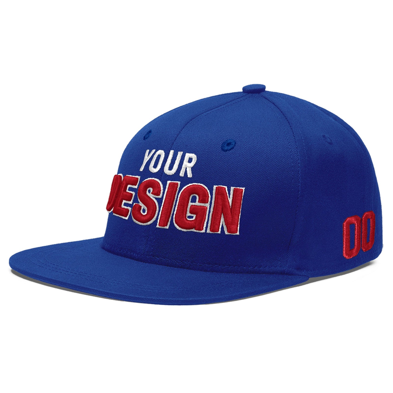 Custom Royal 3D Puff Embroidery Flat Embroidery Casual Sport Baseball Cap