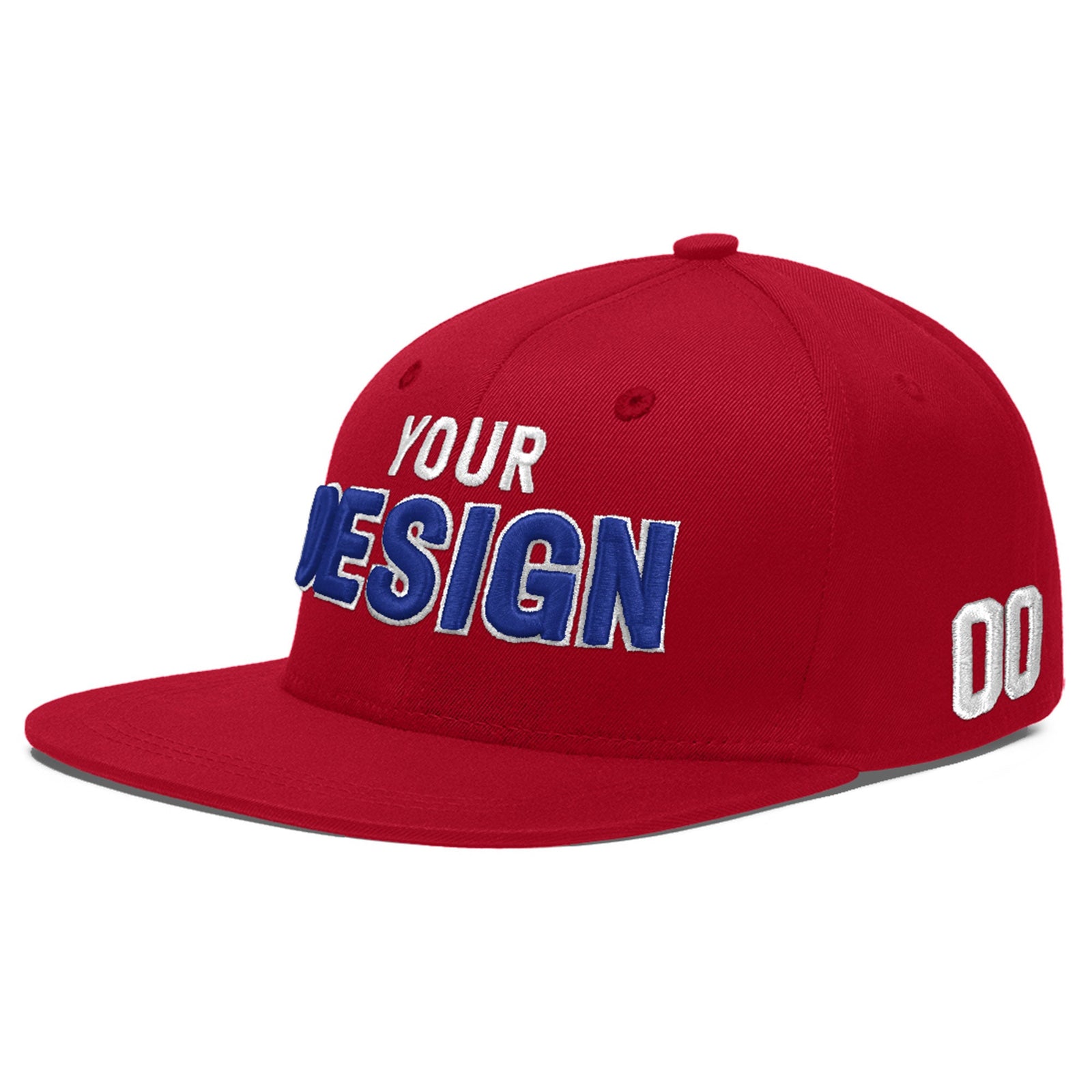 Custom Red 3D Puff Embroidery Flat Embroidery Casual Sport Baseball Cap