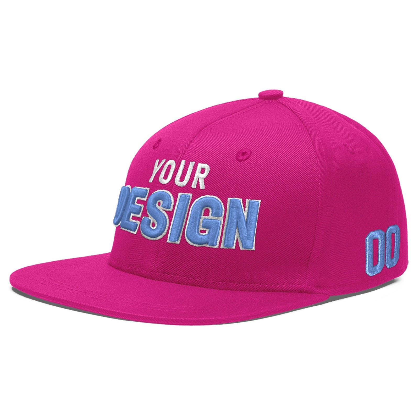 Custom Rose Red 3D Puff Embroidery Flat Embroidery Casual Sport Baseball Cap