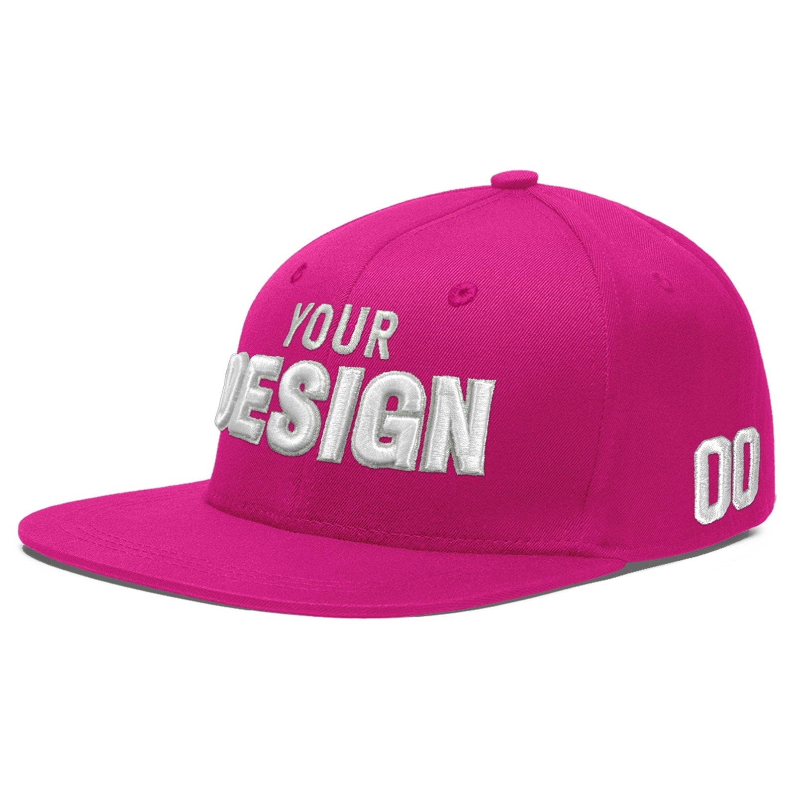 Custom Rose Red 3D Puff Embroidery Flat Embroidery Casual Sport Baseball Cap