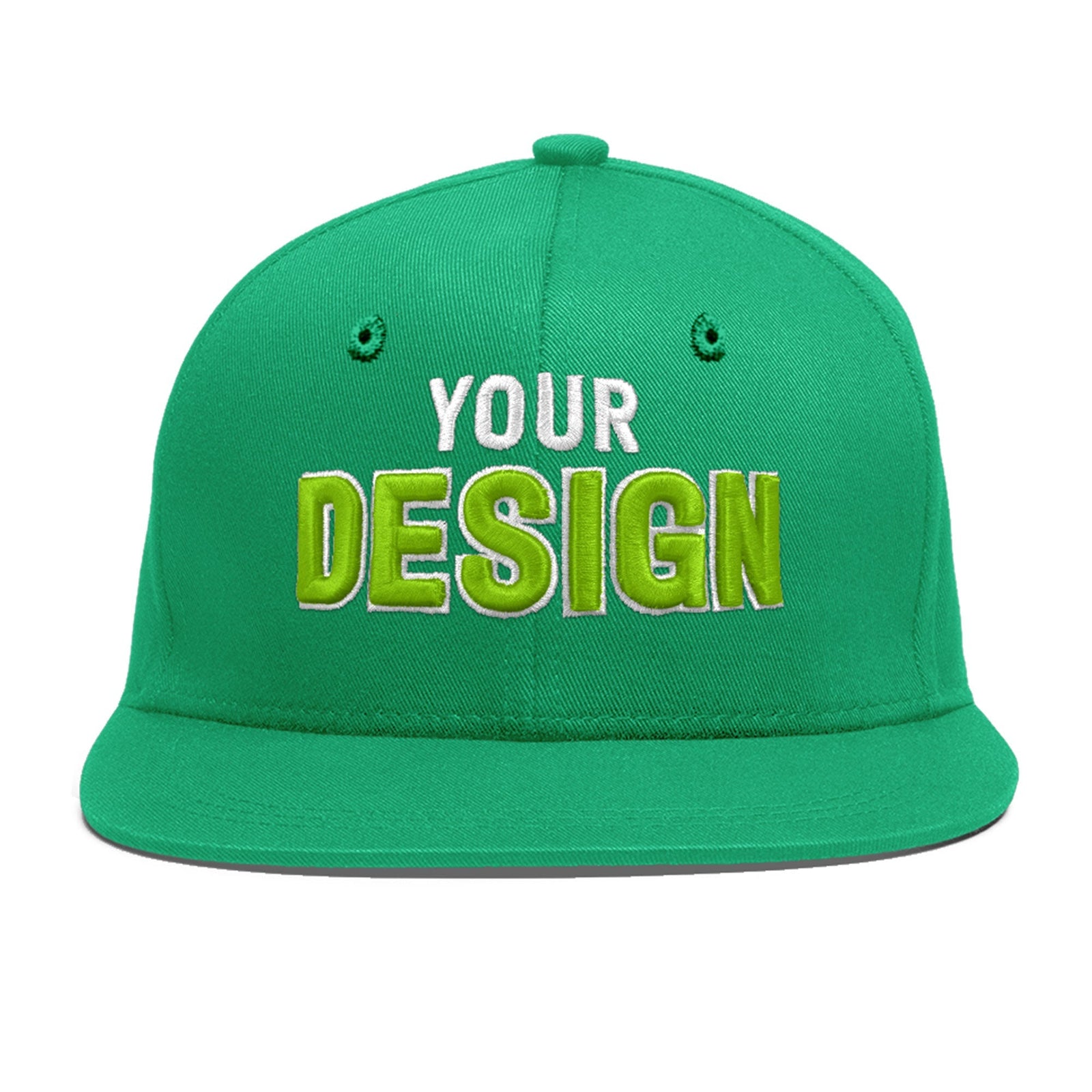 Custom Aqua 3D Puff Embroidery Flat Embroidery Casual Sport Baseball Cap