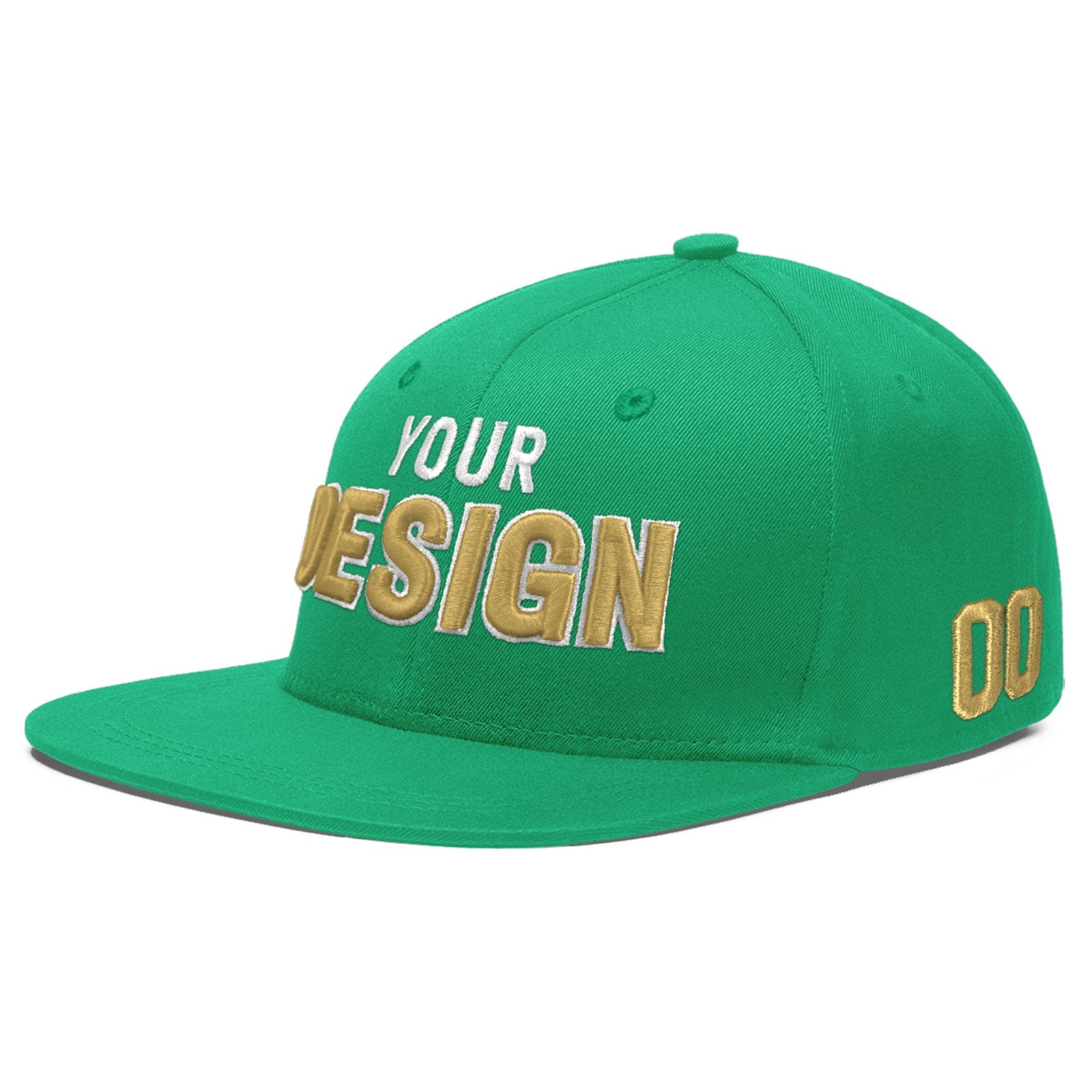 Custom Aqua 3D Puff Embroidery Flat Embroidery Casual Sport Baseball Cap