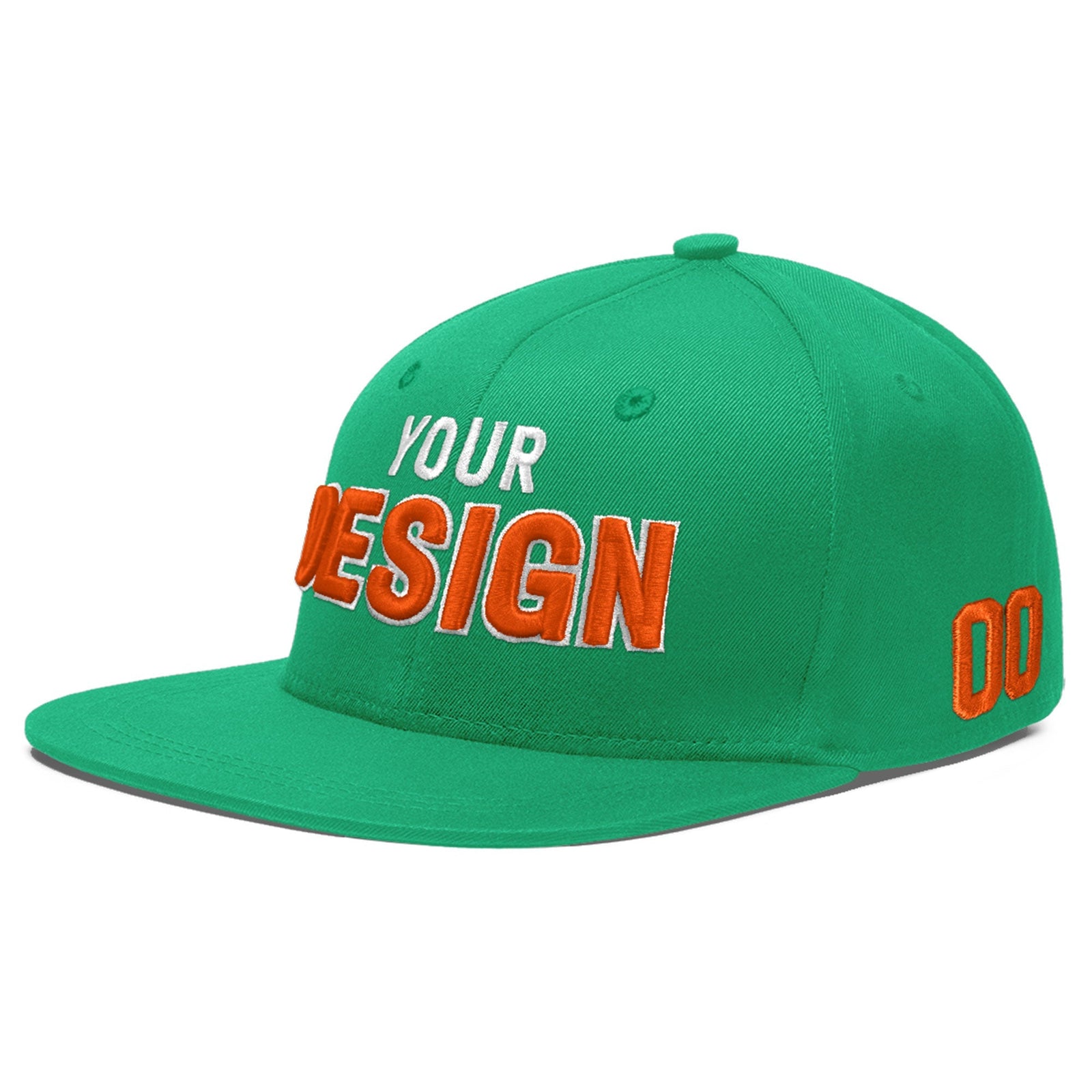 Custom Aqua 3D Puff Embroidery Flat Embroidery Casual Sport Baseball Cap