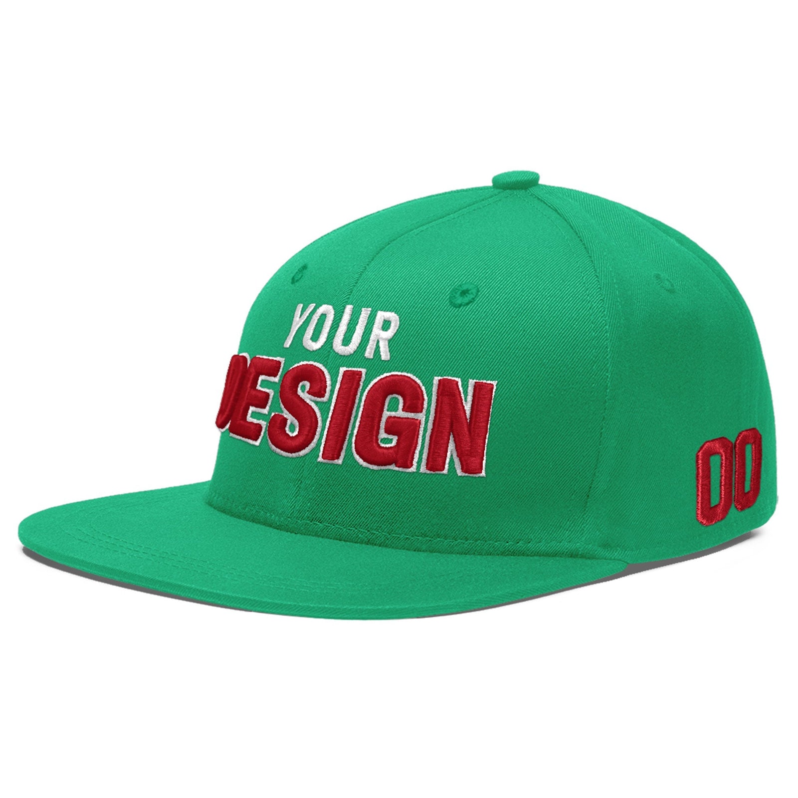 Custom Aqua 3D Puff Embroidery Flat Embroidery Casual Sport Baseball Cap