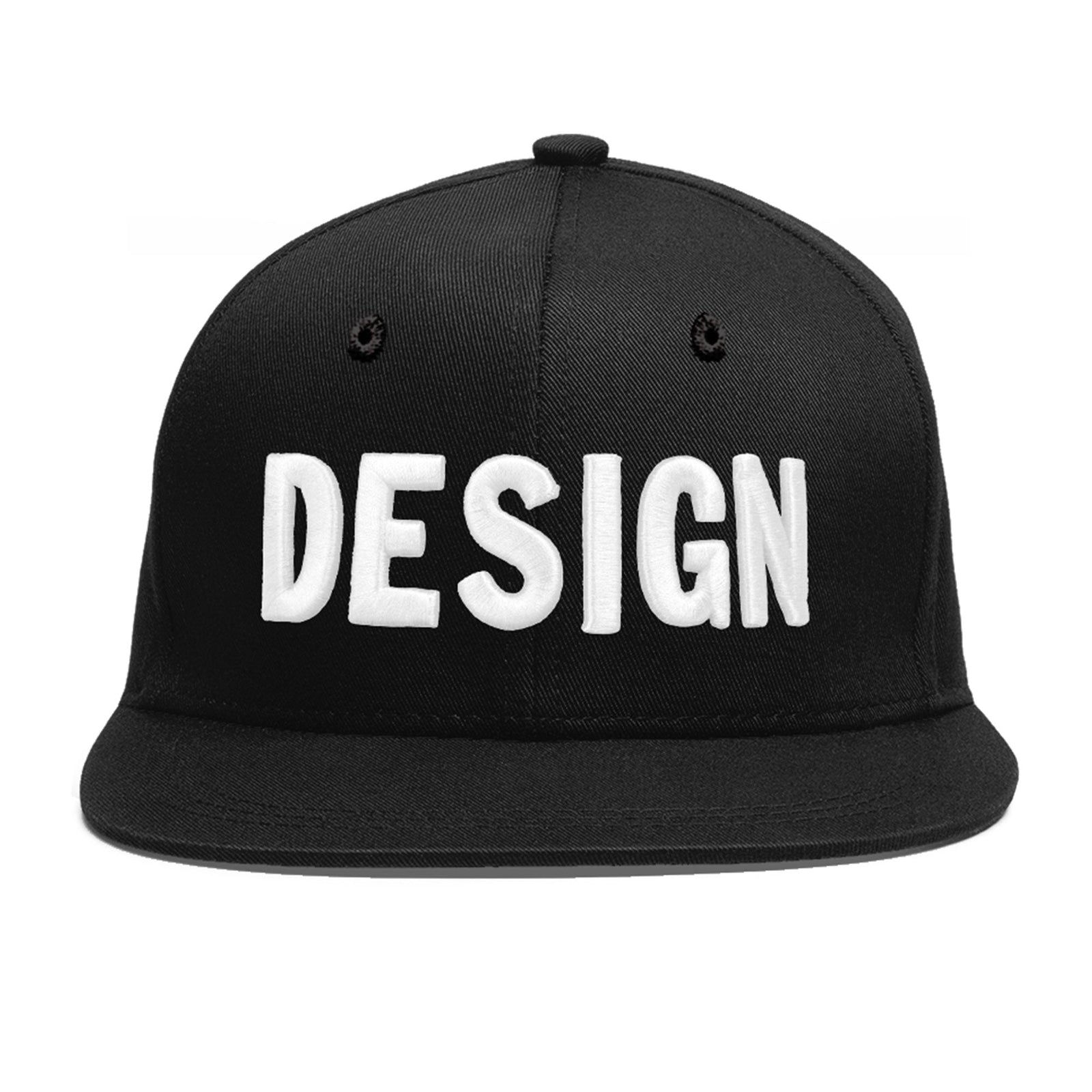 Custom Black 3D Puff Embroidery Flat Embroidery Casual Sport Baseball Cap