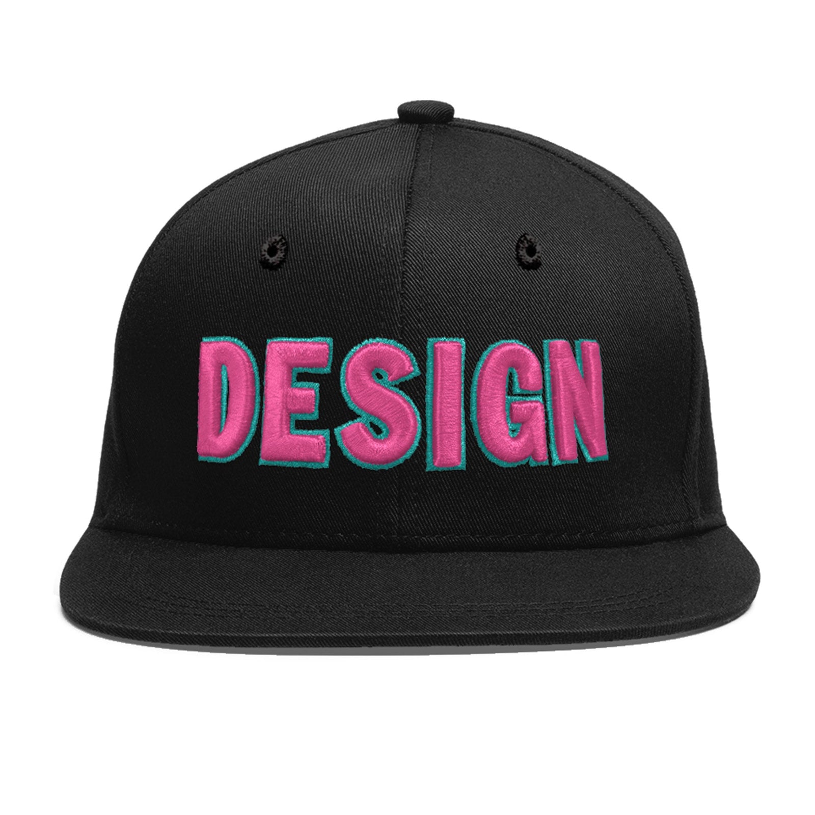 Custom Black 3D Puff Embroidery Flat Embroidery Casual Sport Baseball Cap