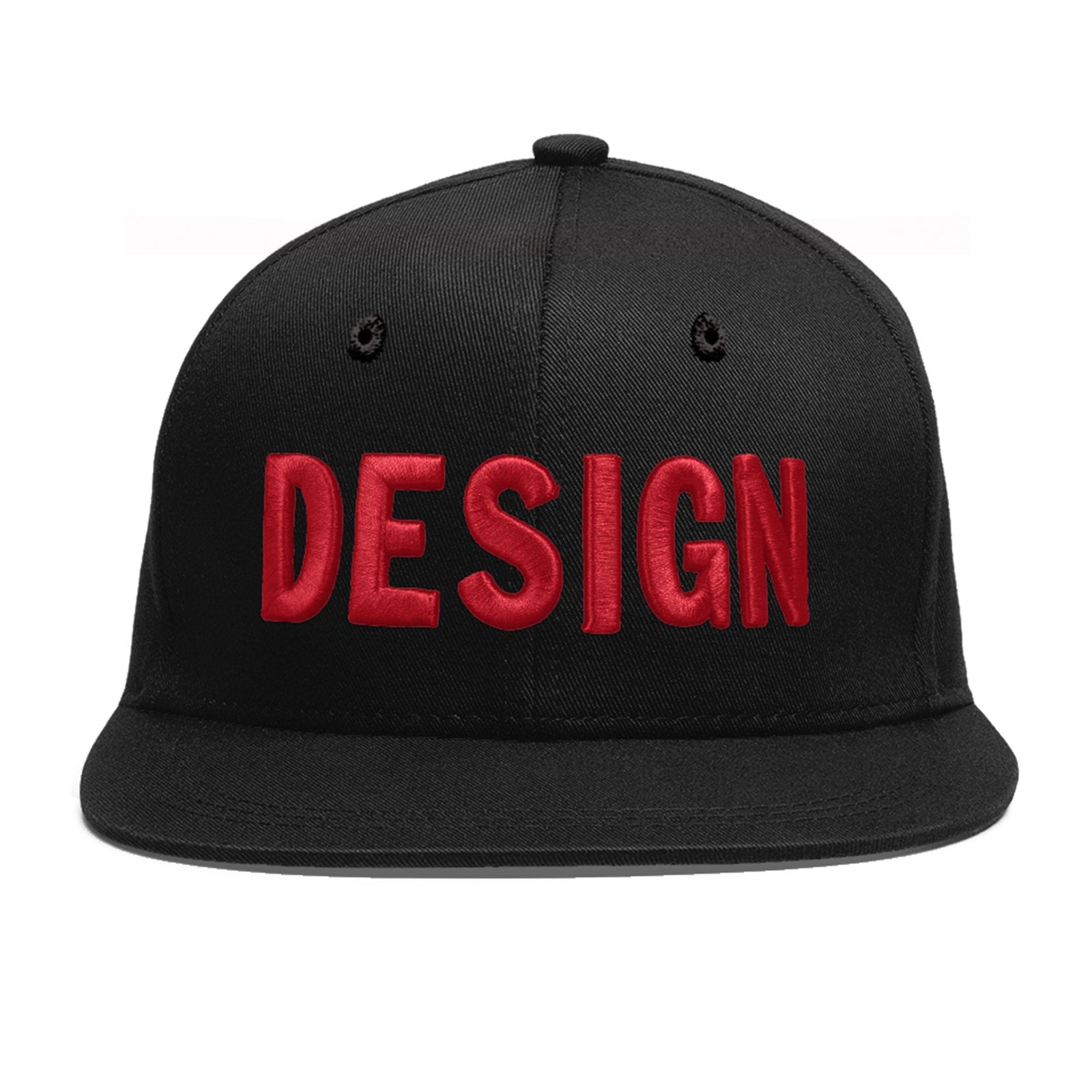 Custom Black 3D Puff Embroidery Flat Embroidery Casual Sport Baseball Cap