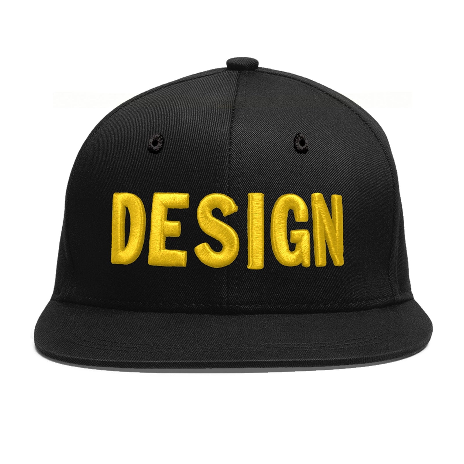 Custom Black 3D Puff Embroidery Flat Embroidery Casual Sport Baseball Cap