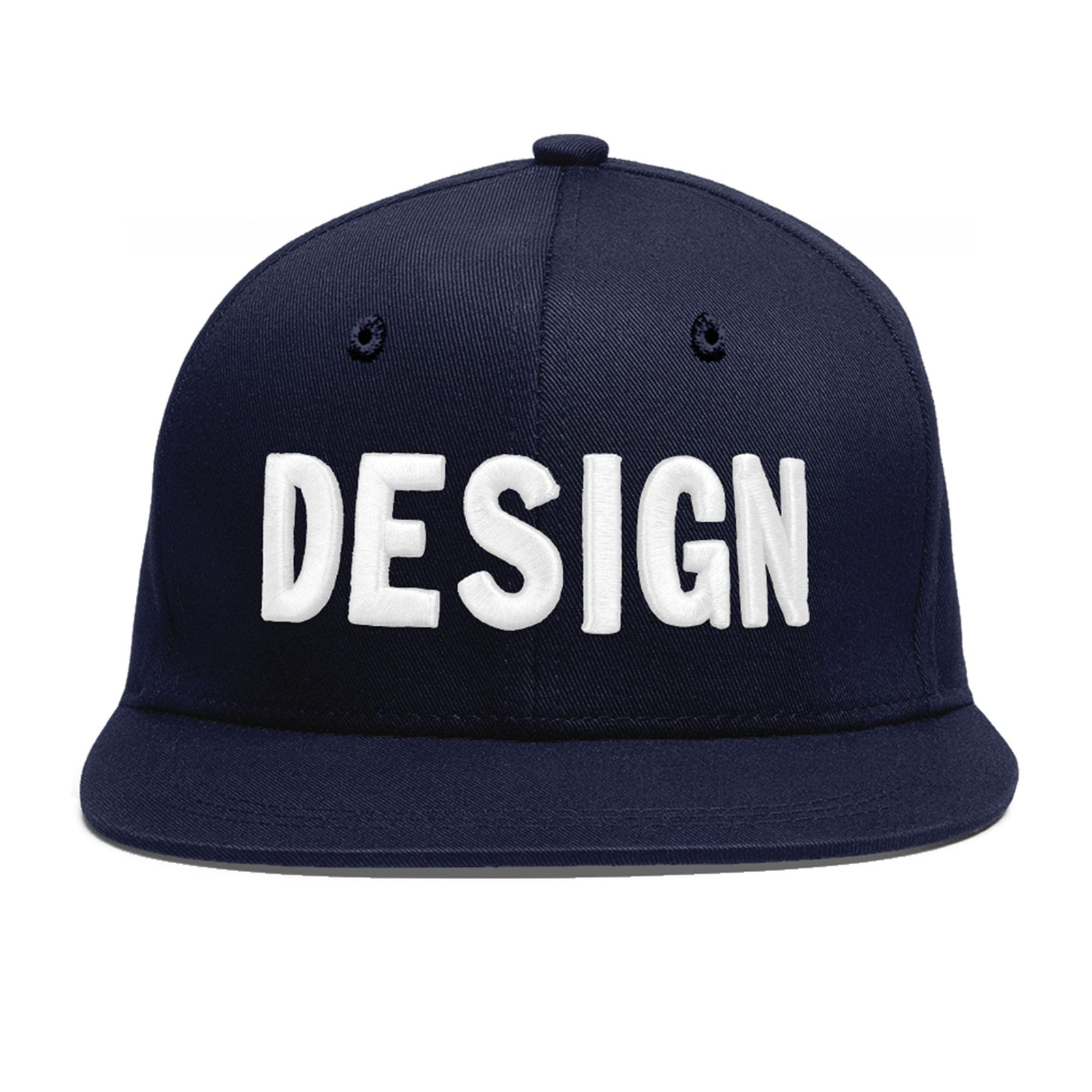 Custom Navy 3D Puff Embroidery Flat Embroidery Casual Sport Baseball Cap