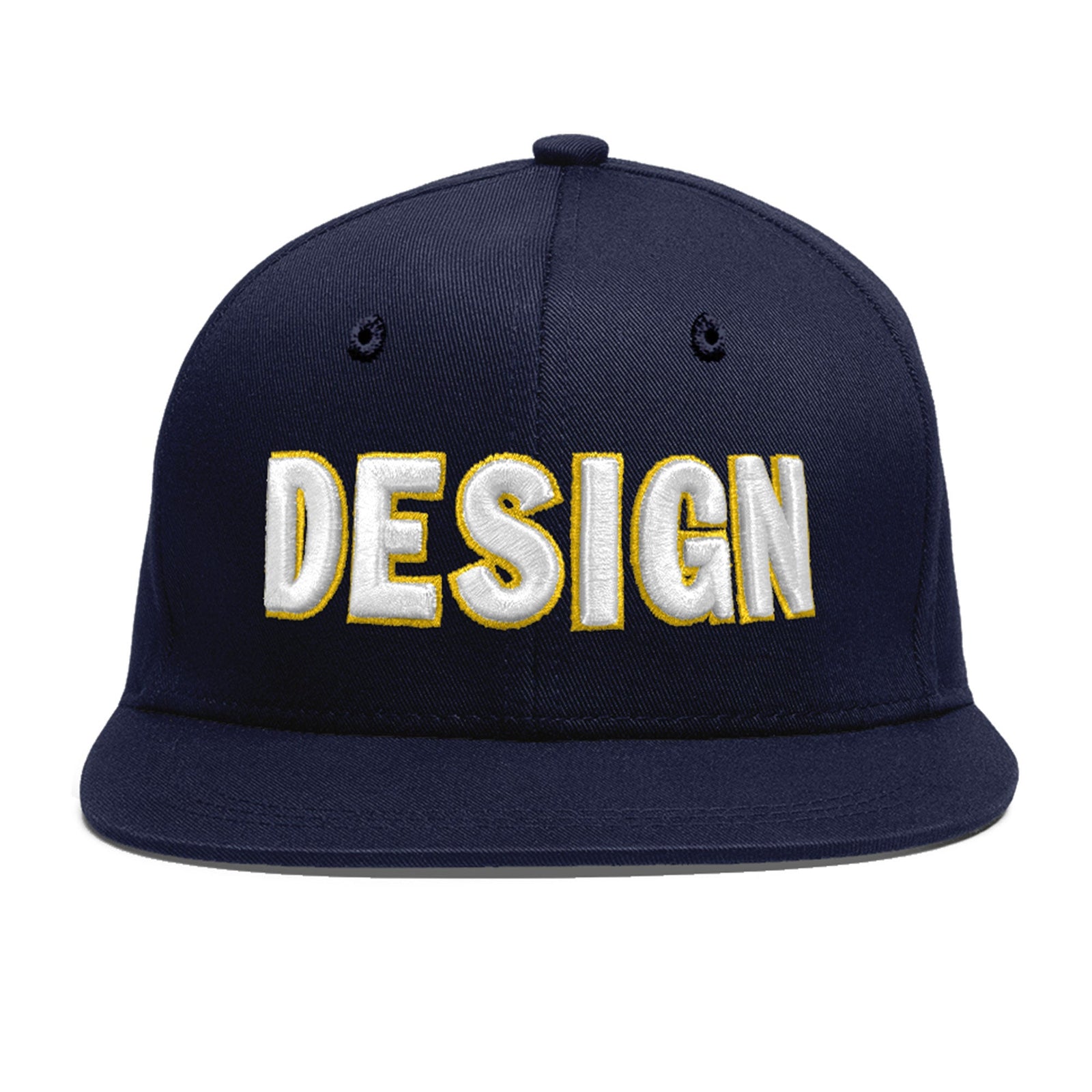 Custom Navy 3D Puff Embroidery Flat Embroidery Casual Sport Baseball Cap