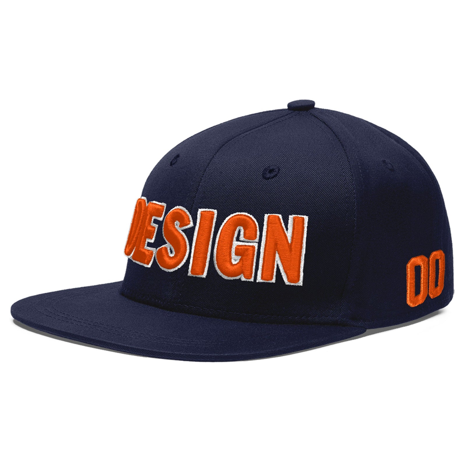 Custom Navy 3D Puff Embroidery Flat Embroidery Casual Sport Baseball Cap