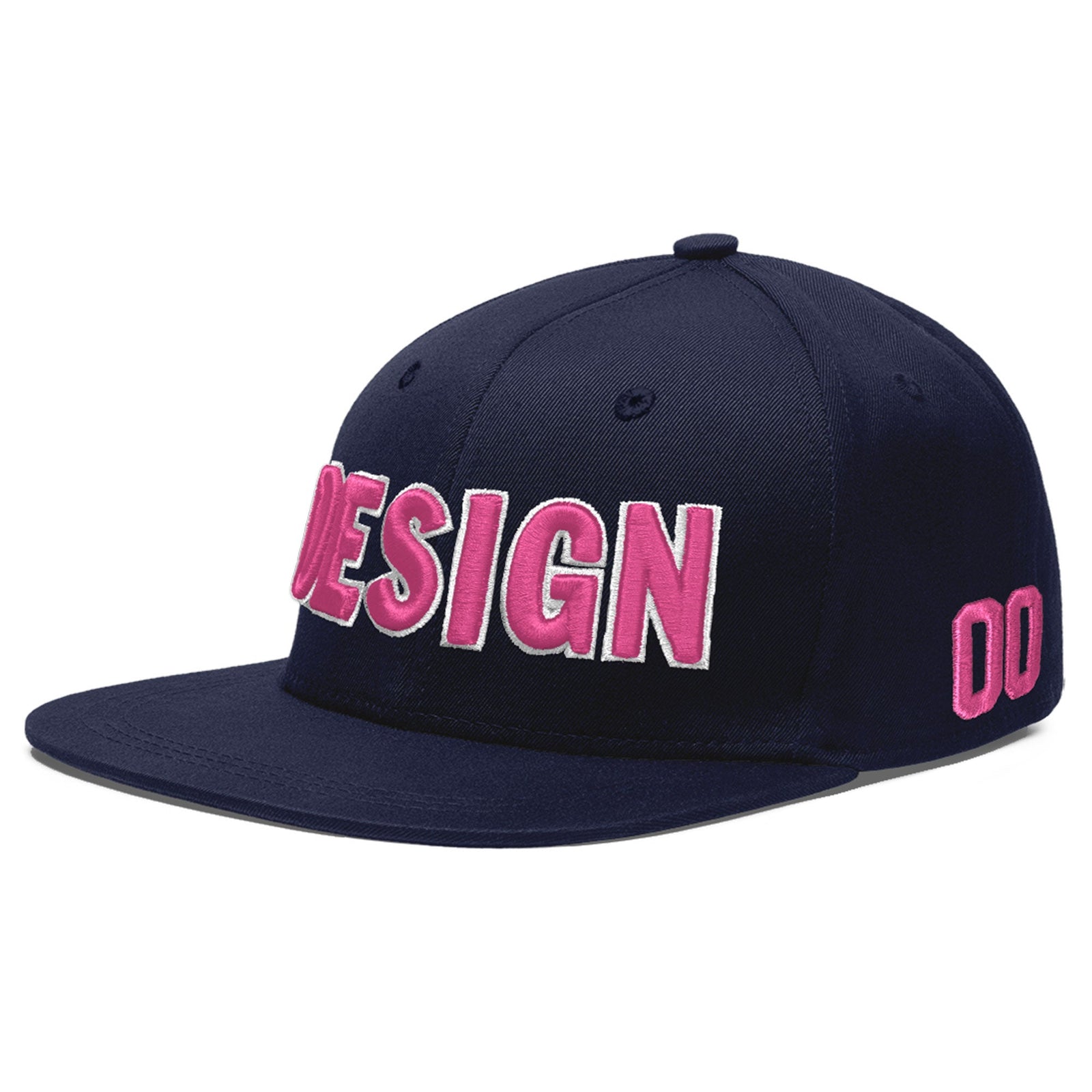 Custom Navy 3D Puff Embroidery Flat Embroidery Casual Sport Baseball Cap