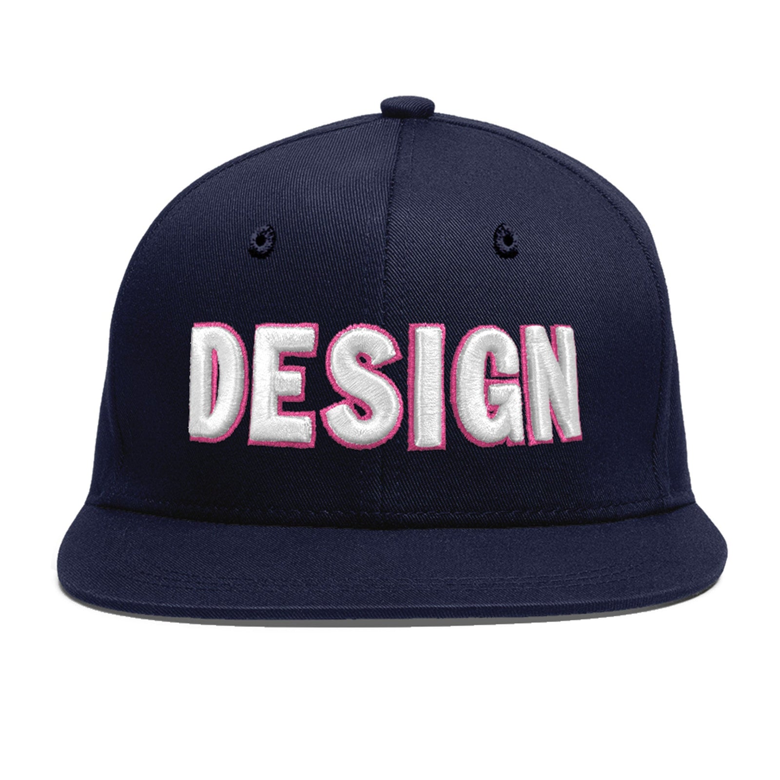 Custom Navy 3D Puff Embroidery Flat Embroidery Casual Sport Baseball Cap