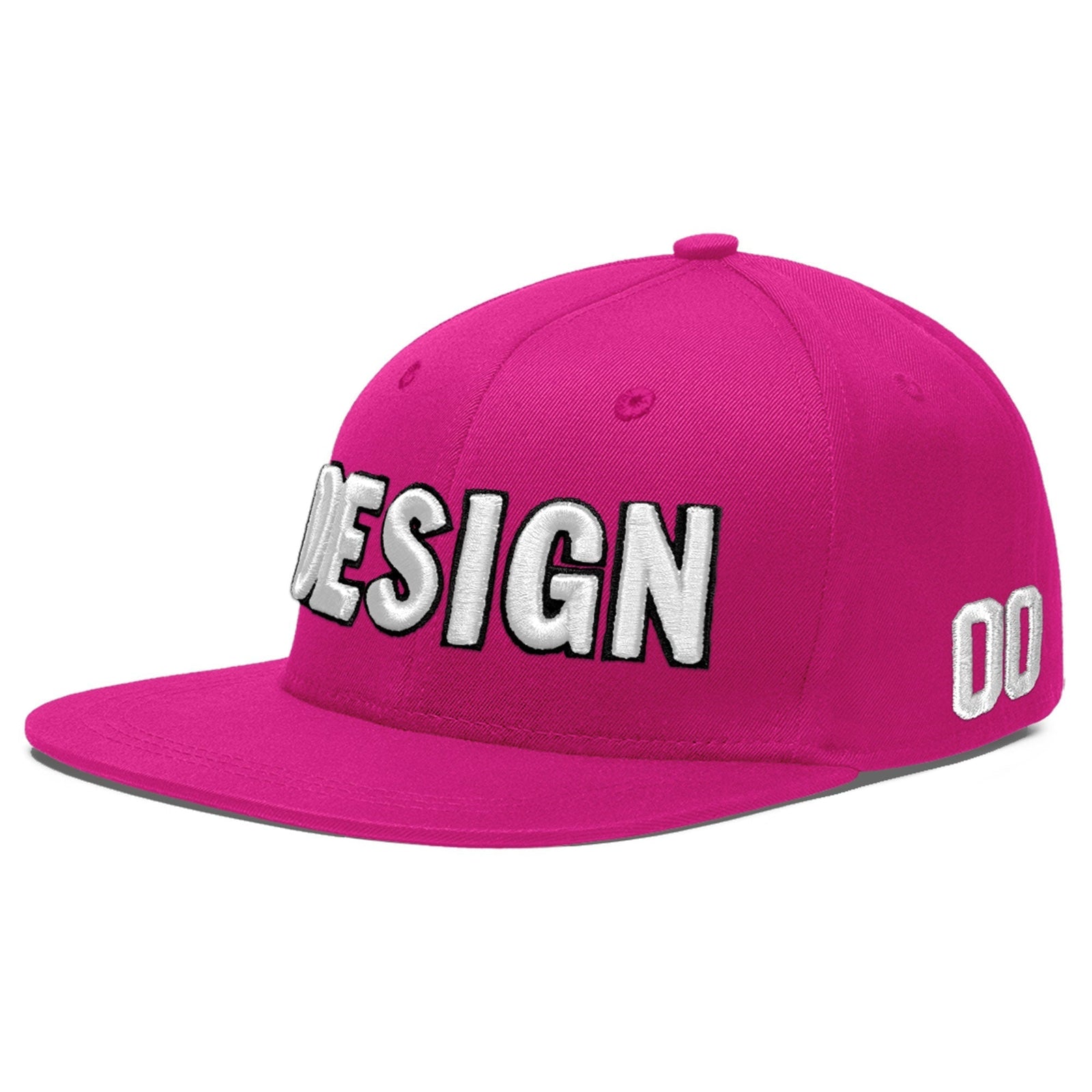 Custom Rose Red 3D Puff Embroidery Flat Embroidery Casual Sport Baseball Cap