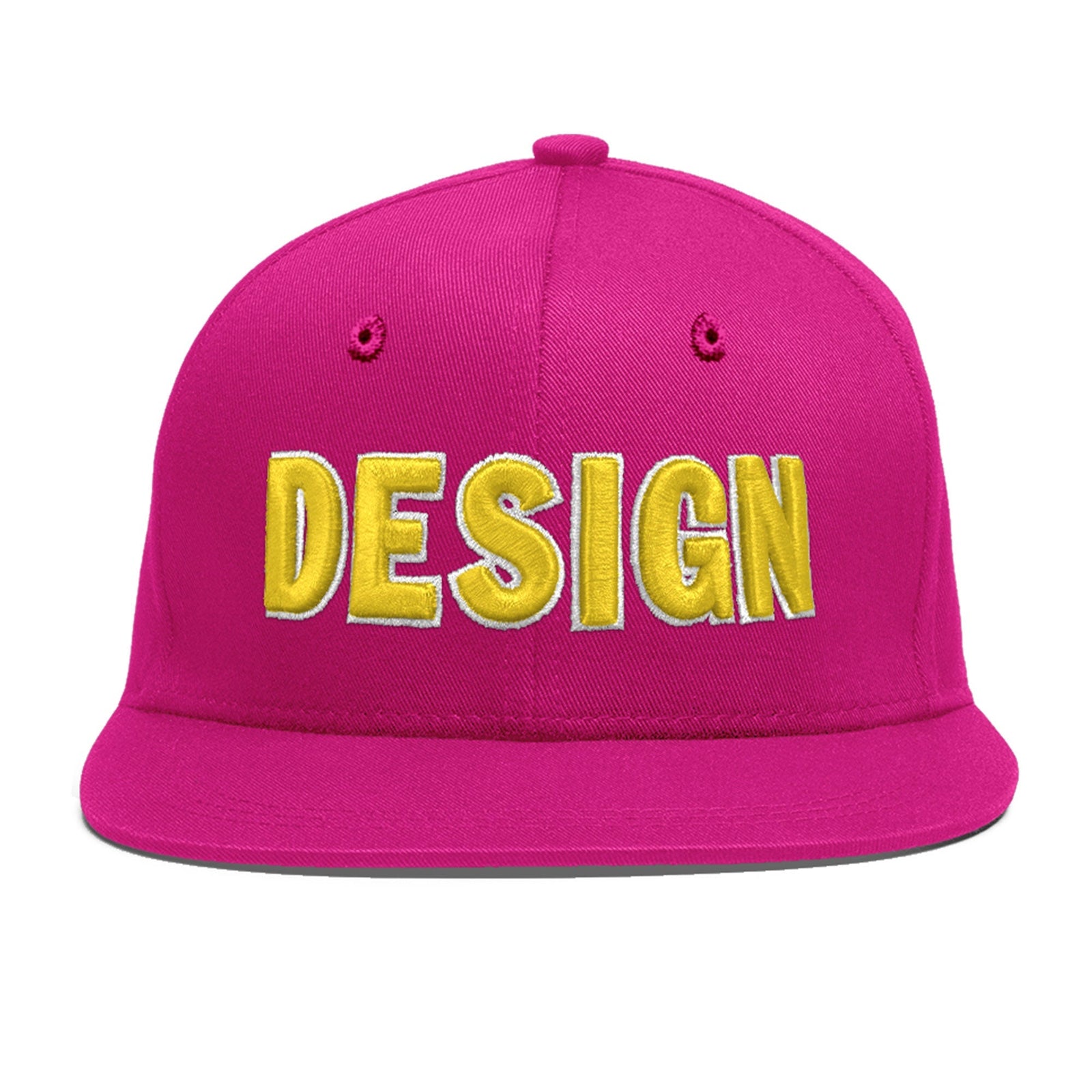 Custom Rose Red 3D Puff Embroidery Flat Embroidery Casual Sport Baseball Cap