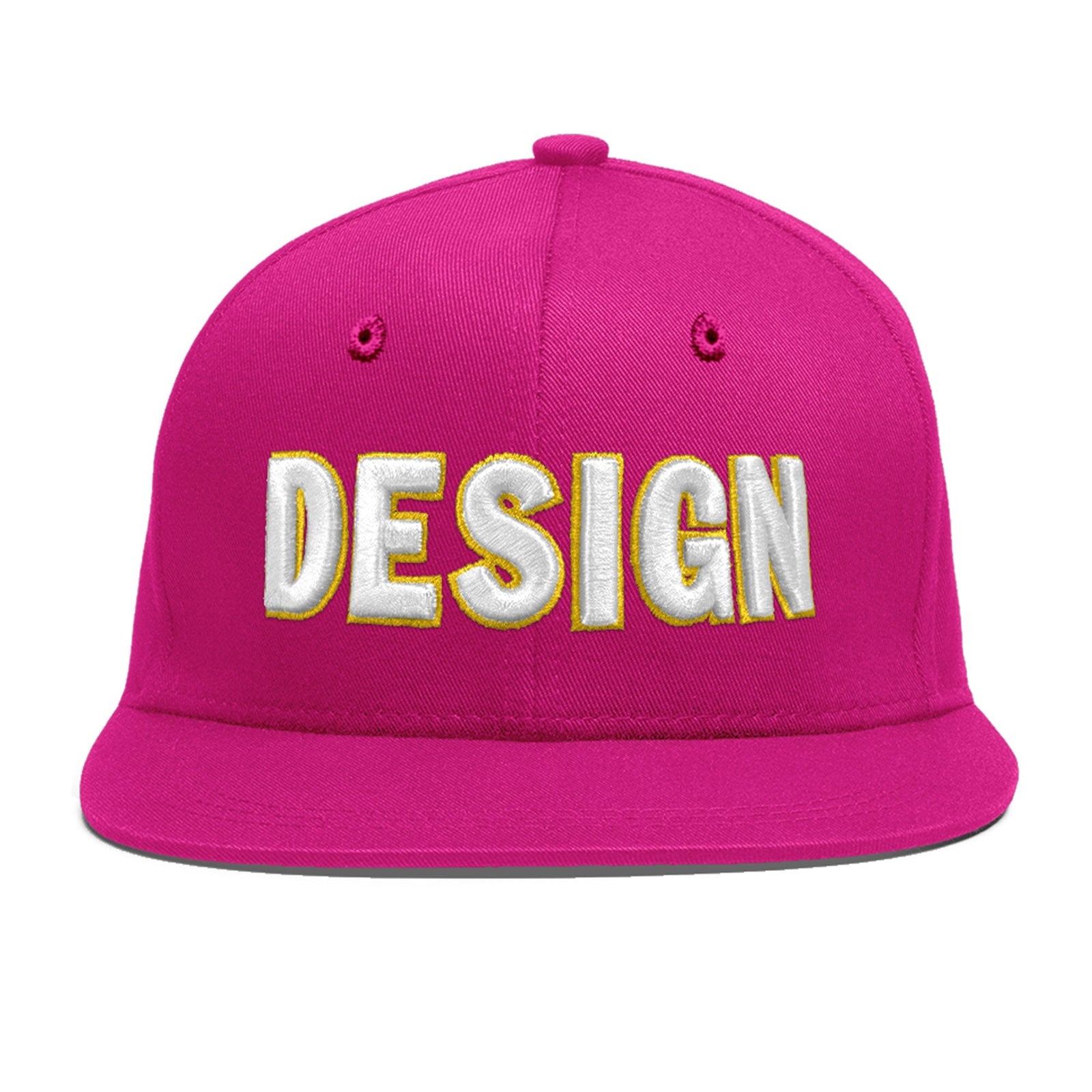 Custom Rose Red 3D Puff Embroidery Flat Embroidery Casual Sport Baseball Cap