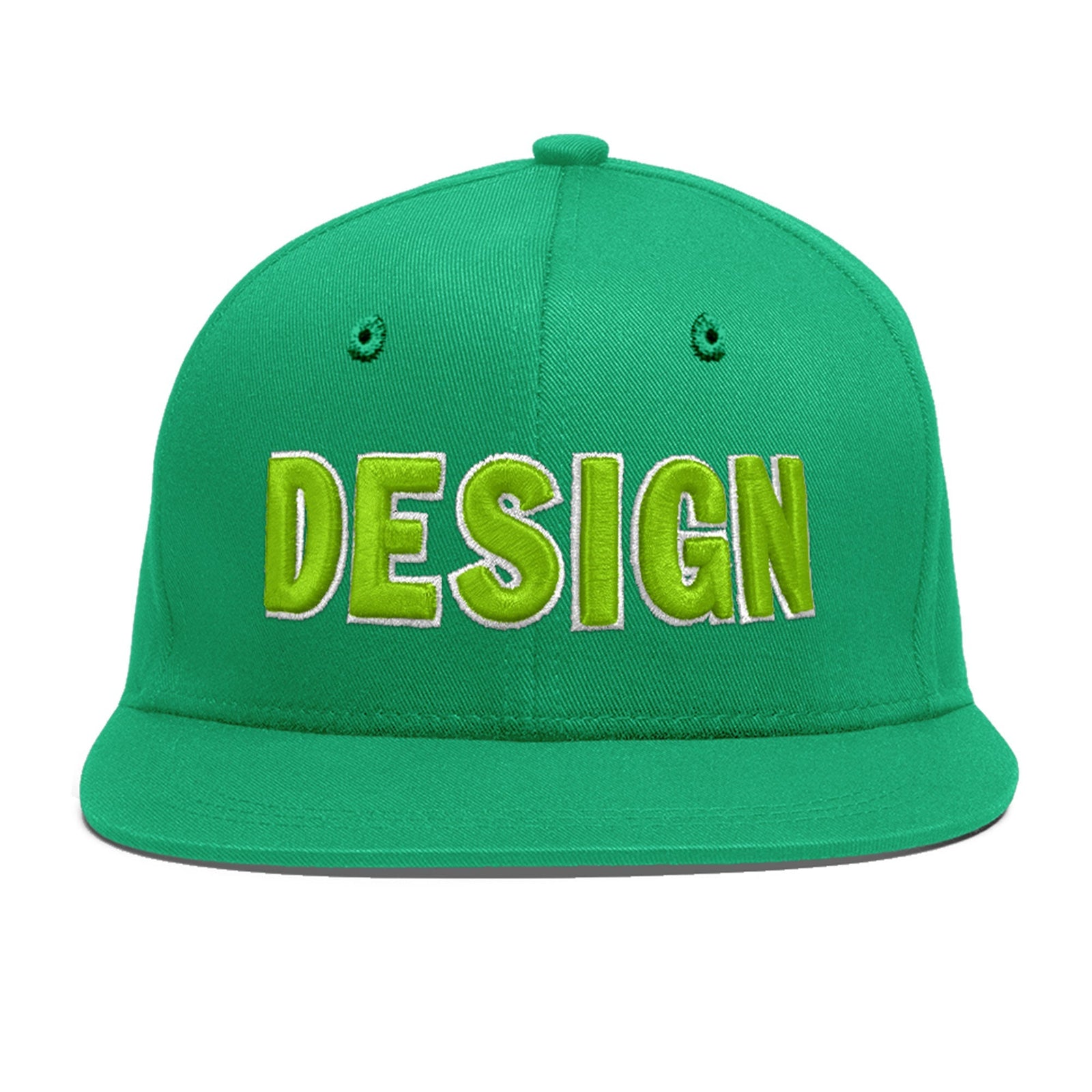 Custom Aqua 3D Puff Embroidery Flat Embroidery Casual Sport Baseball Cap