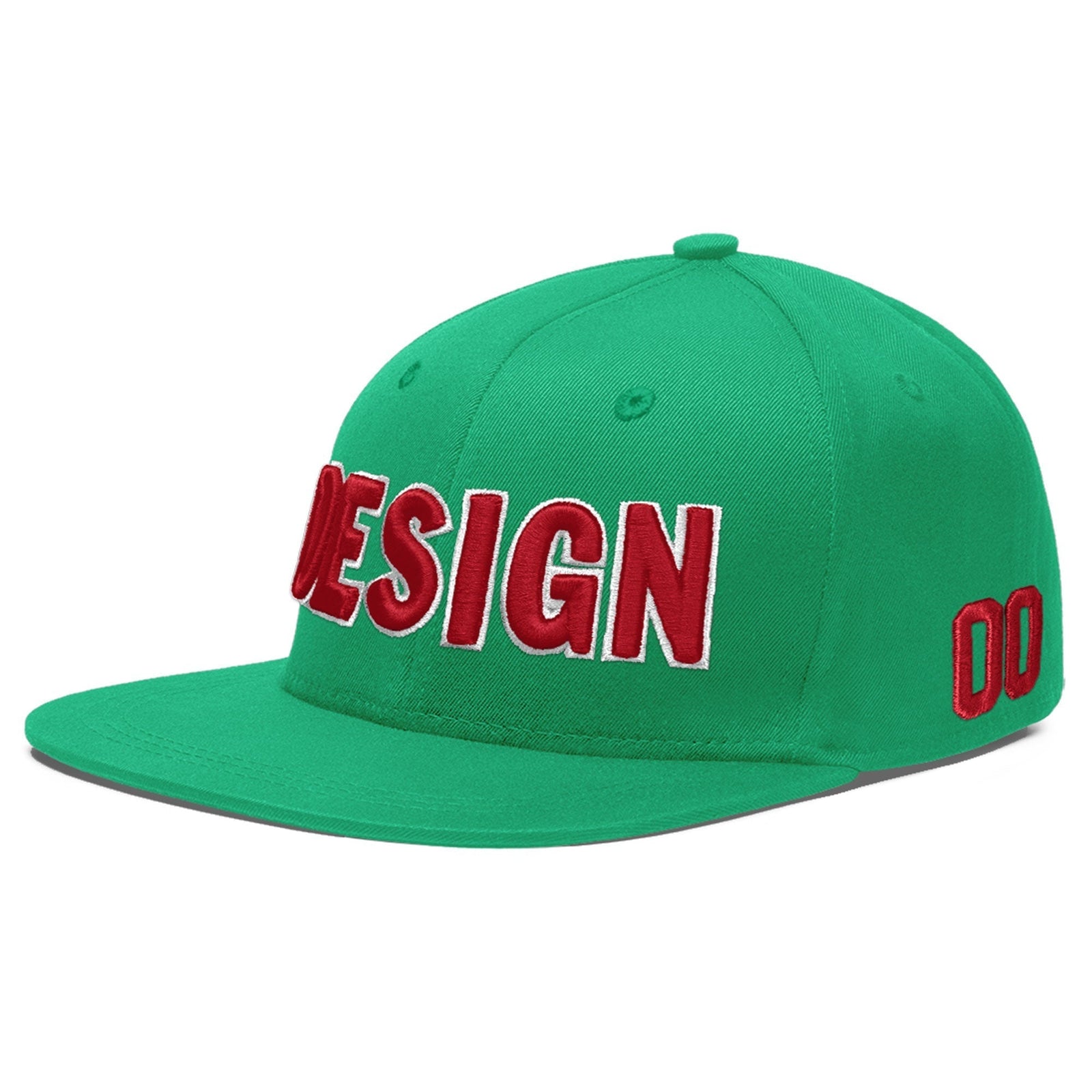 Custom Aqua 3D Puff Embroidery Flat Embroidery Casual Sport Baseball Cap