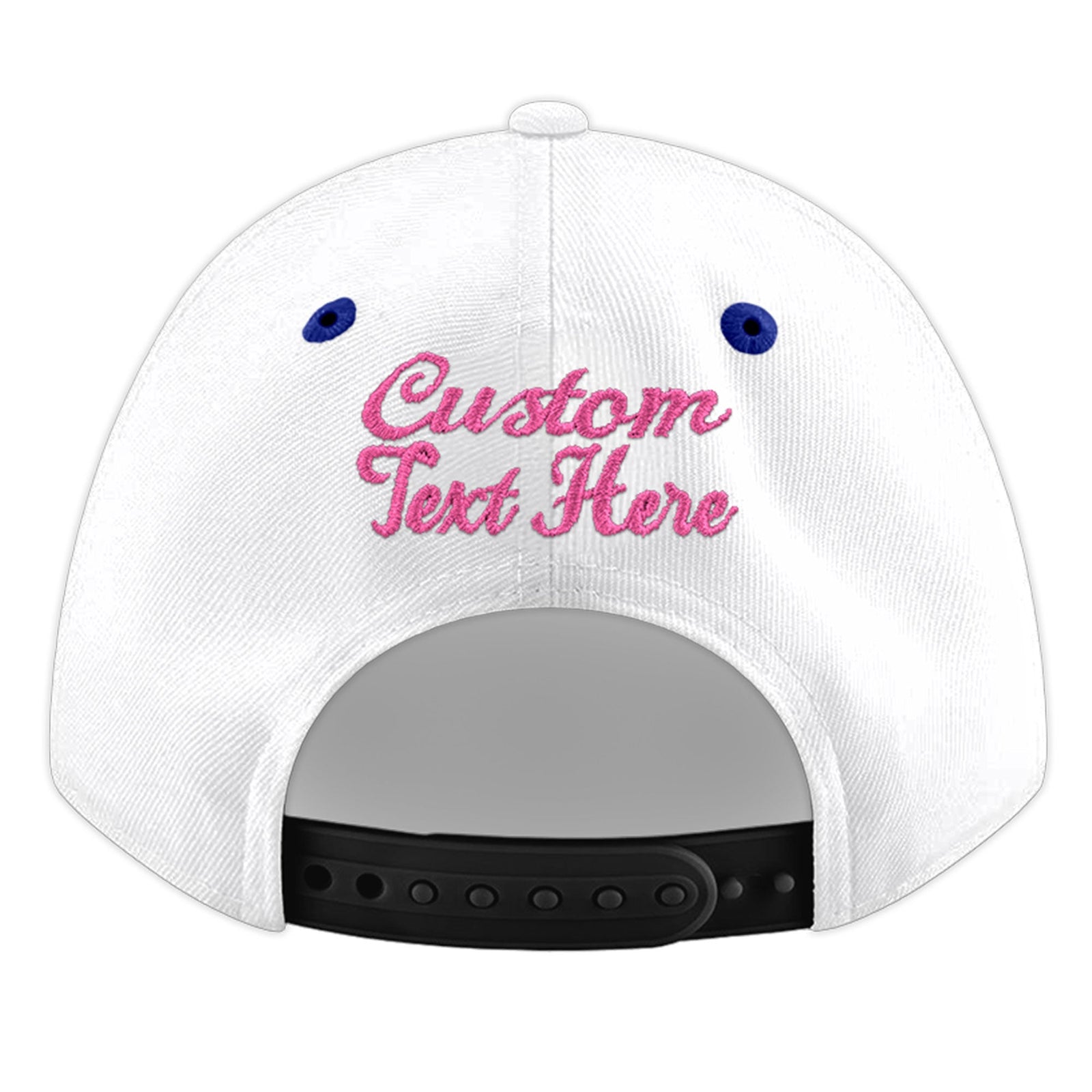 Custom White Royal Blue 31D Puff Embroidery Flat Embroidery Casual Sport Baseball Cap