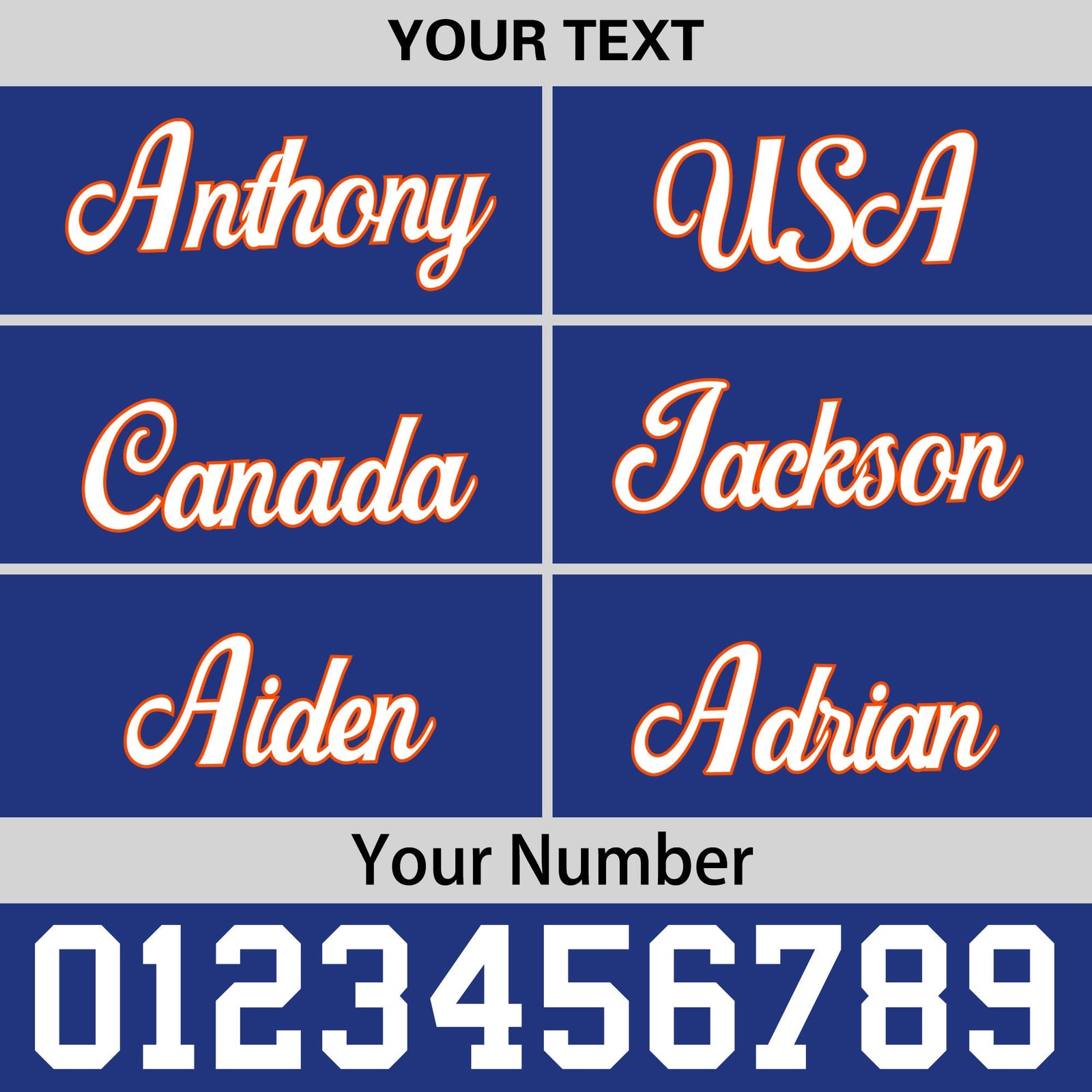 Custom Royal Blue Orange 3D Puff Embroidery Flat Embroidery Casual Sport Baseball Cap